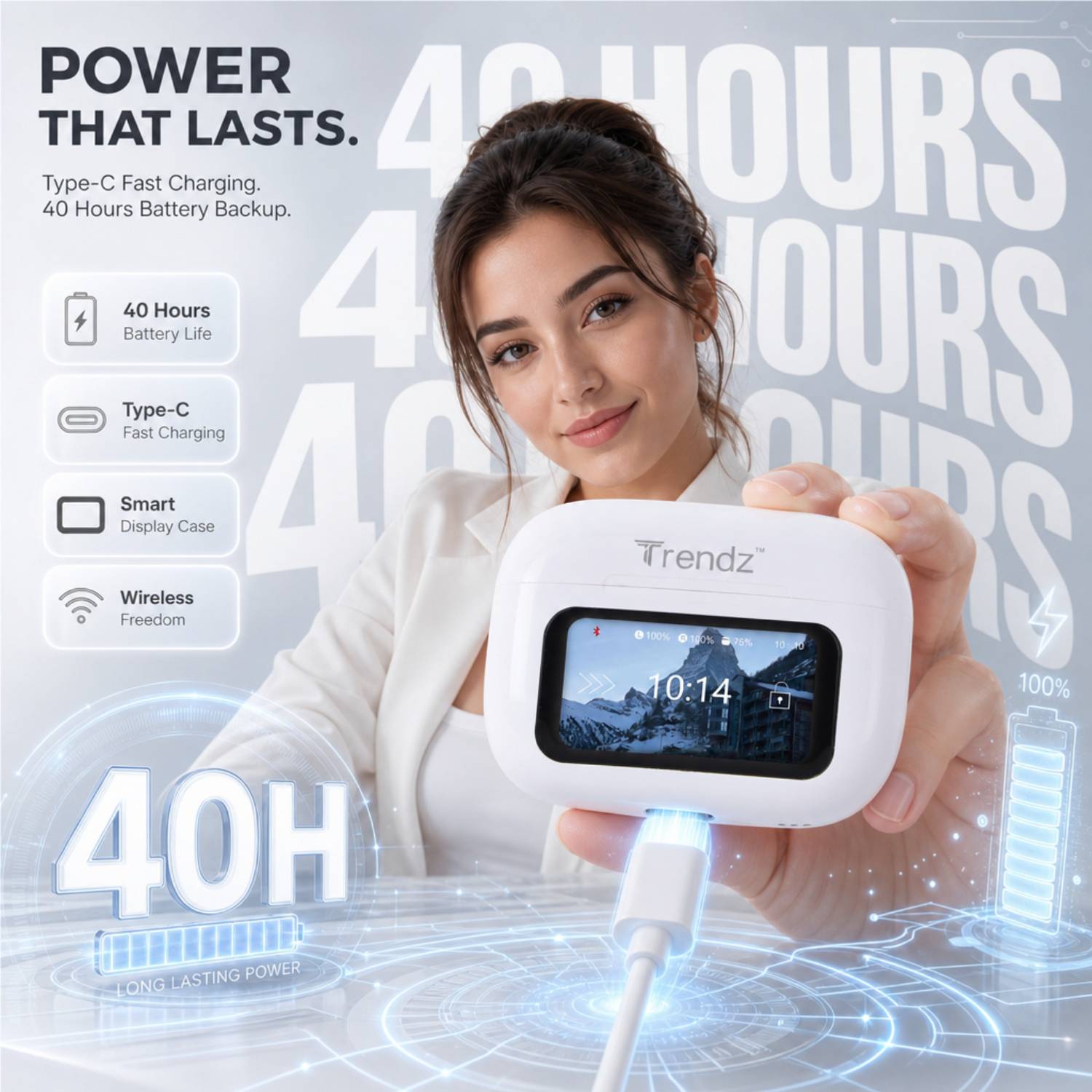 Trendz AeroX A9Pro SmartTouchScreen Earbuds - Image 5