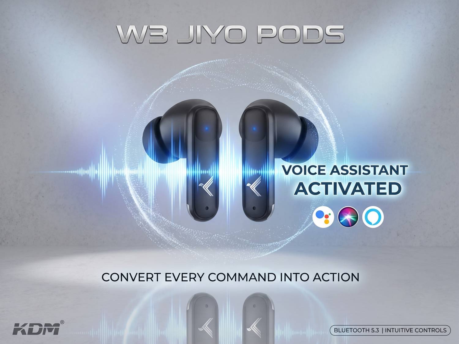 KDM W3 Jiyo Pods BT Version 6.0 28-Hour Playtime 250mAh - Image 3