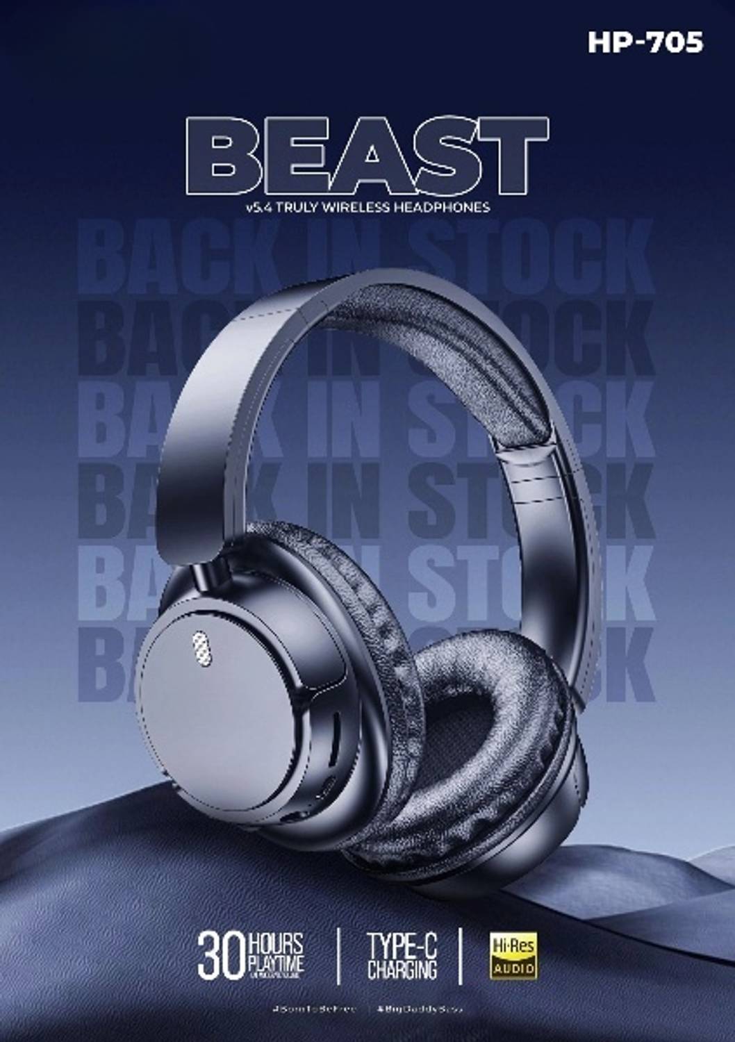 Reedeal HP-705 On Ear Bluetooth Headphone Bluetooth