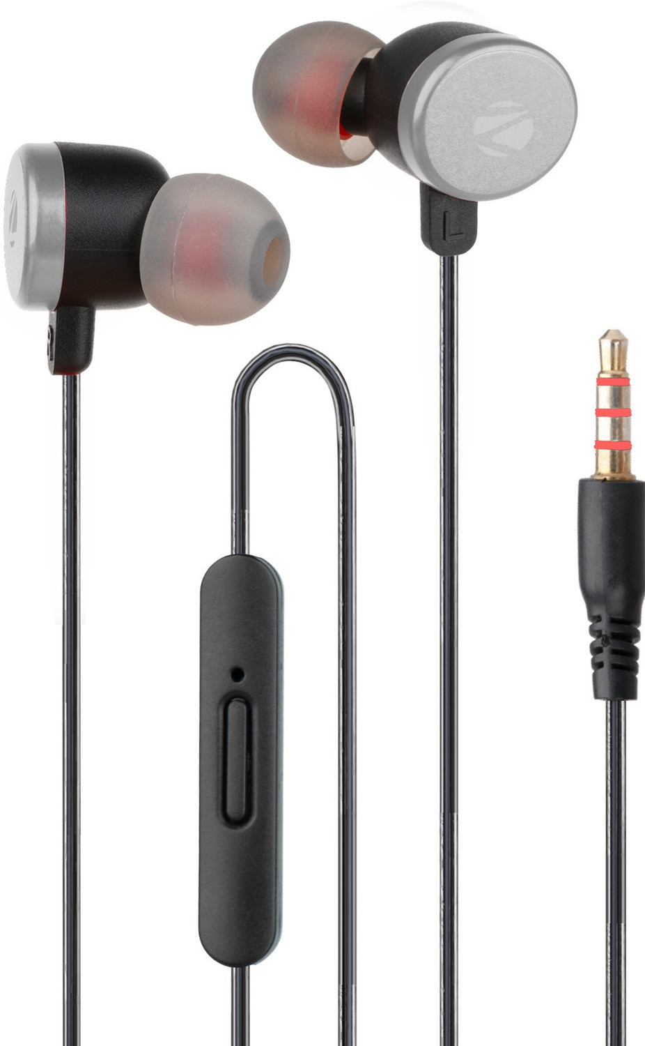 Image of ZEBRONICS Wired Earphone with Mic, 3.5mm Jack, Stylish Design Wired