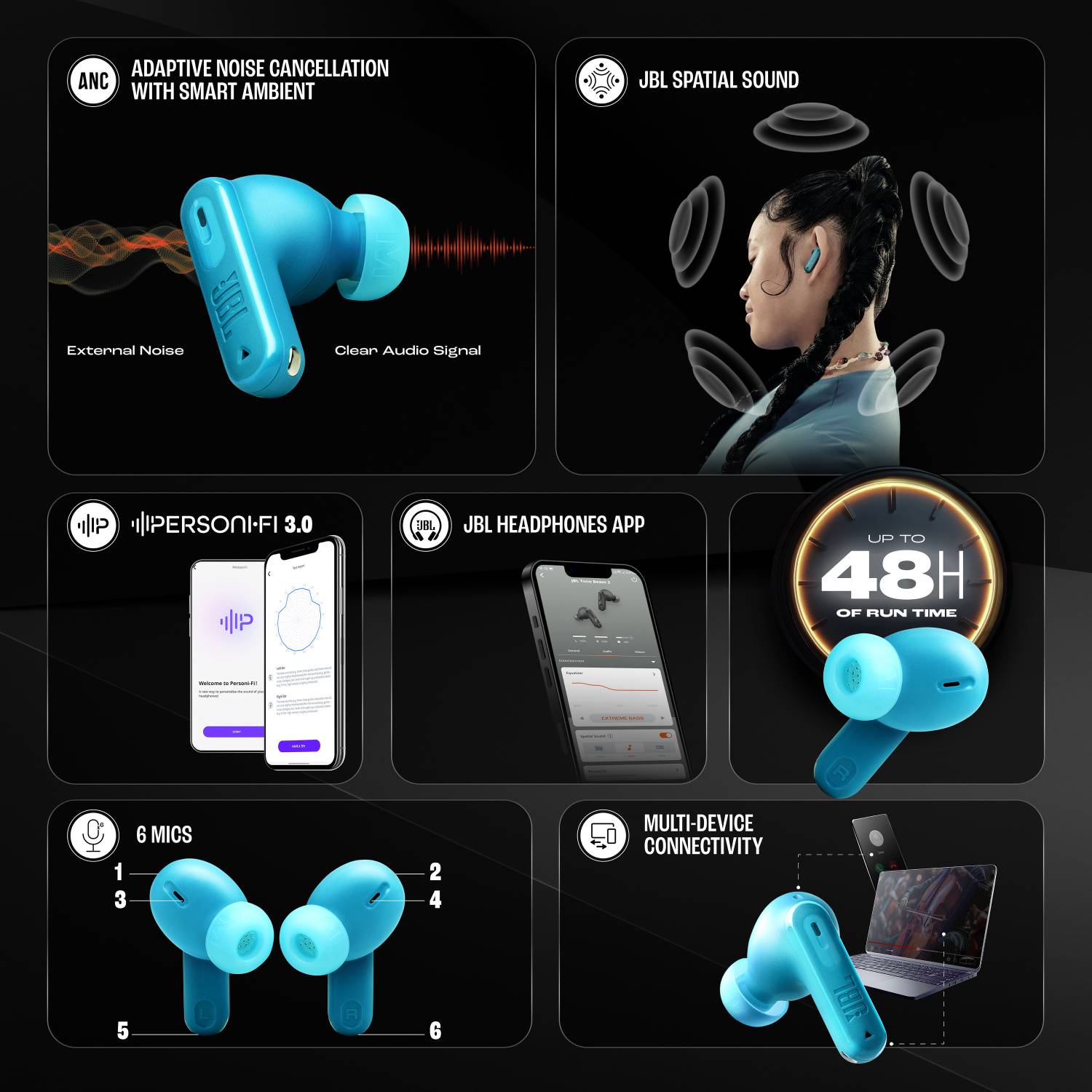 JBL Tune Beam 2 ANC Earbuds - Image 2