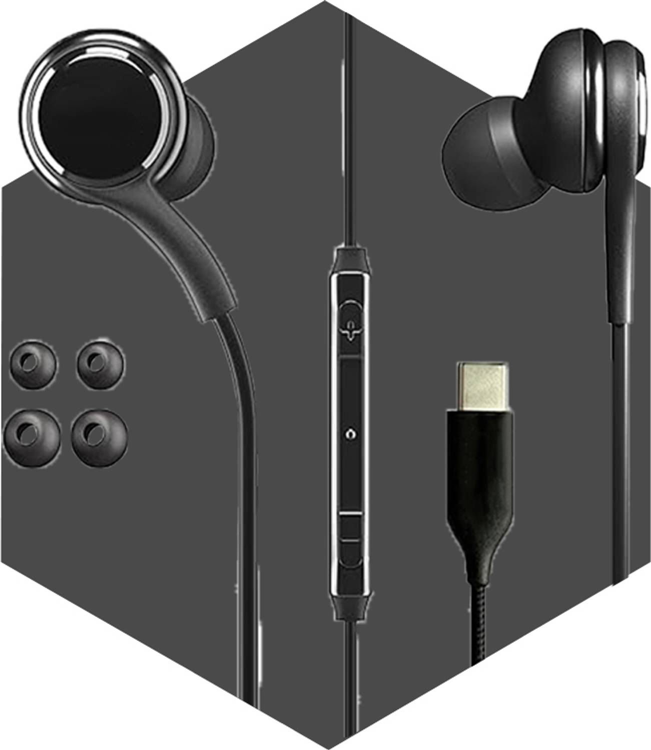 GadgetWave Original Type-C Wired Earphones Hi-Res Audio, Deep B