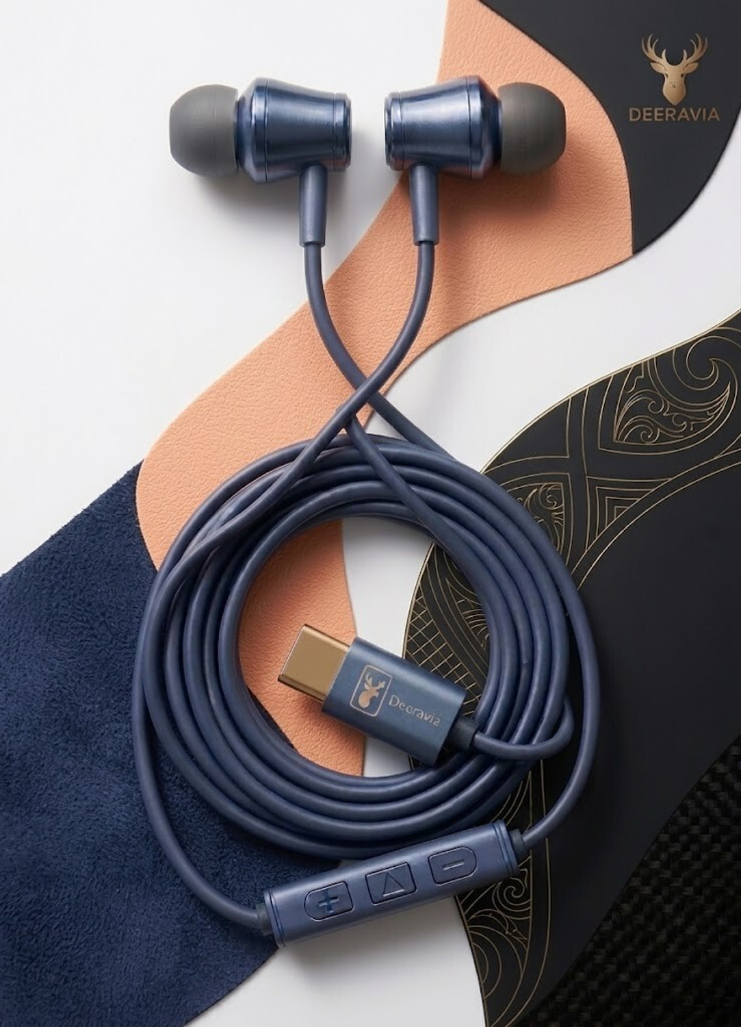 Image of Deeravia Type-C Earphone|ENC Mic| Premium Earphone| Magnetized Buds pro Phantom Blue XP Wired