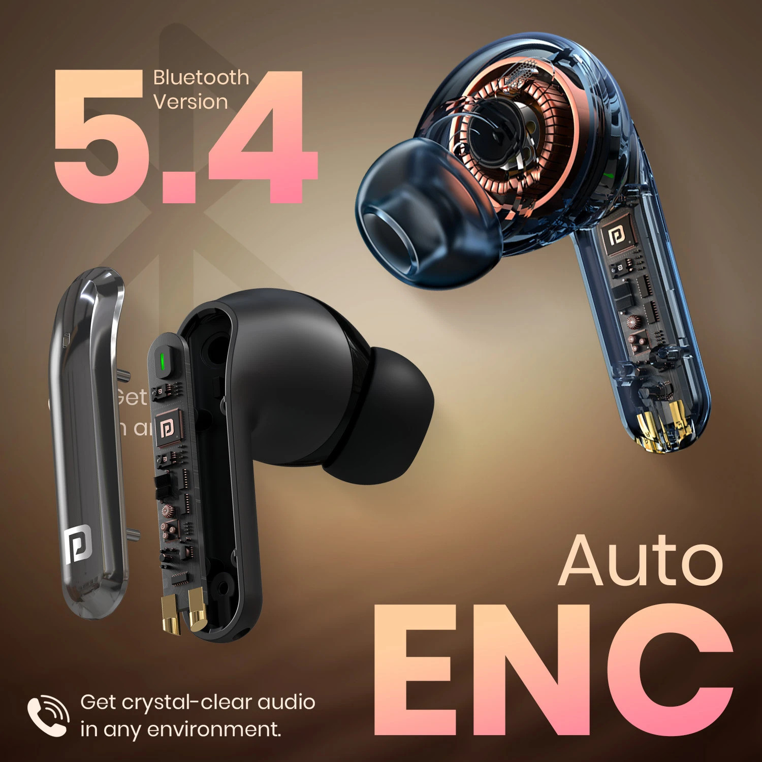 Image of Portronics Twins 29 ANC in-ear TWS Wireless Earbuds,30 Hrs Playtime, Auto ENC, Low Latency Bluetooth