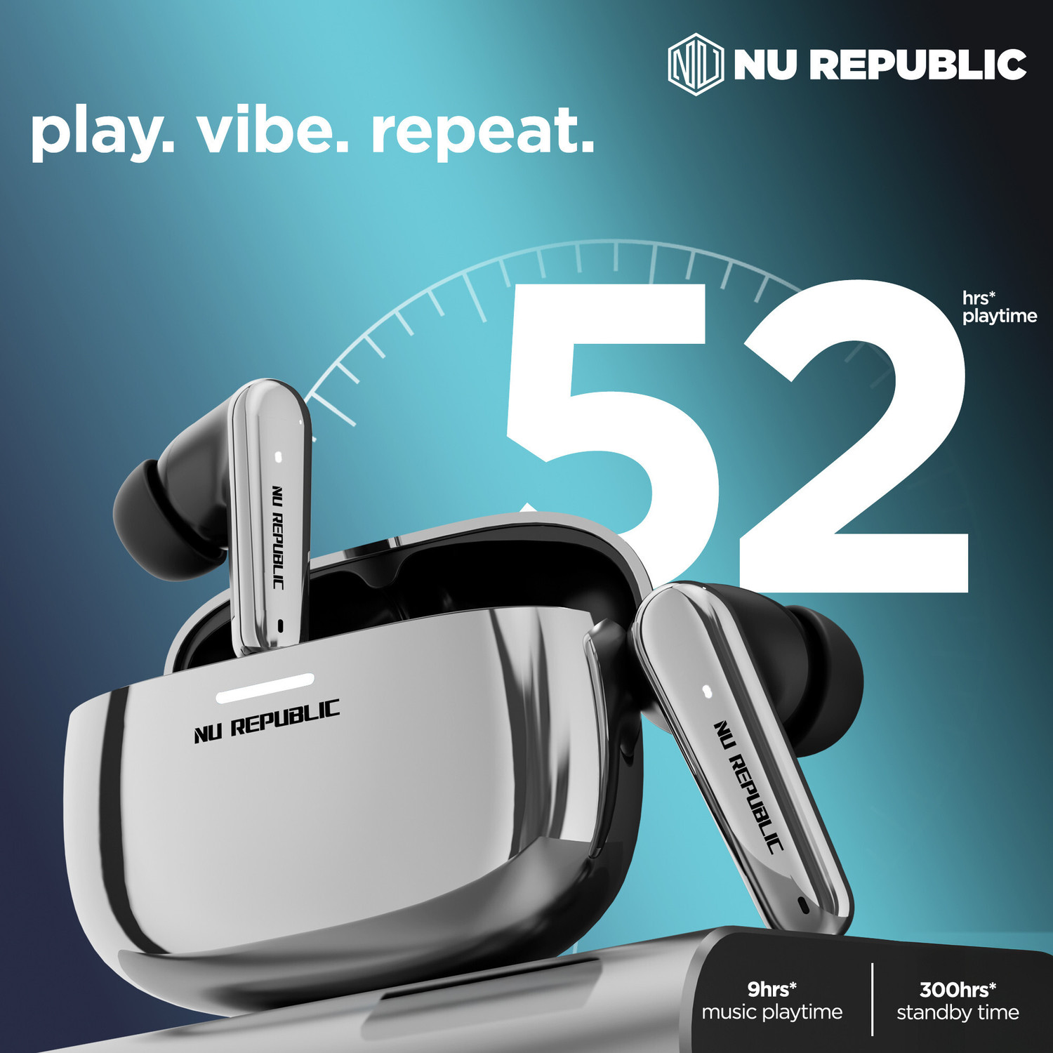 Image of Nu Republic Epic X4 with 52 hrs Playtime, X-Bass Technology, Dual ENC Mics, Fast Charging Bluetooth