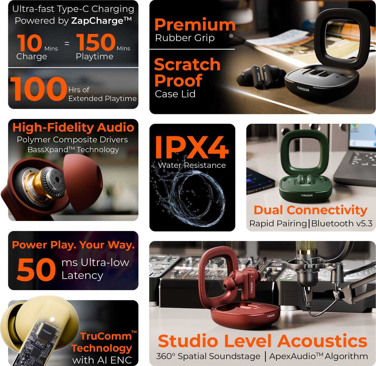 TRIGGR Apex S1 Dual Pairing Bluetooth Earbuds - Image 2