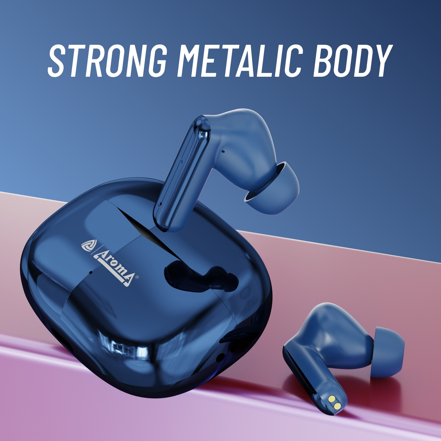 Image of Aroma TWS1 V5.4 Upto 60Hr Playtime*, ENC, Dual Paring, Fast Charging, Heavy Bass Bluetooth
