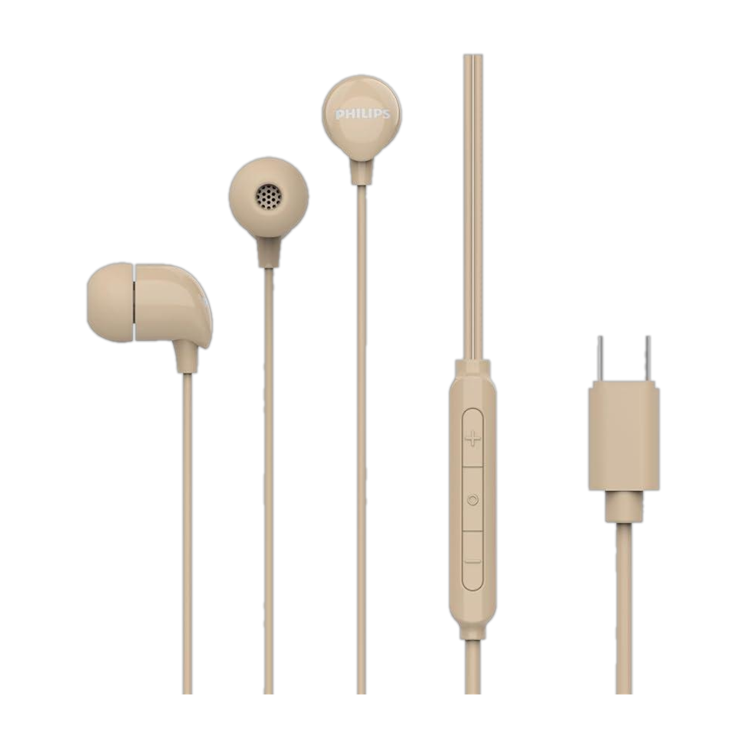 PHILIPS Wired Earphones with C-Type Audio Jack, 10mm Dynamic Drivers, Inline Mic Wired