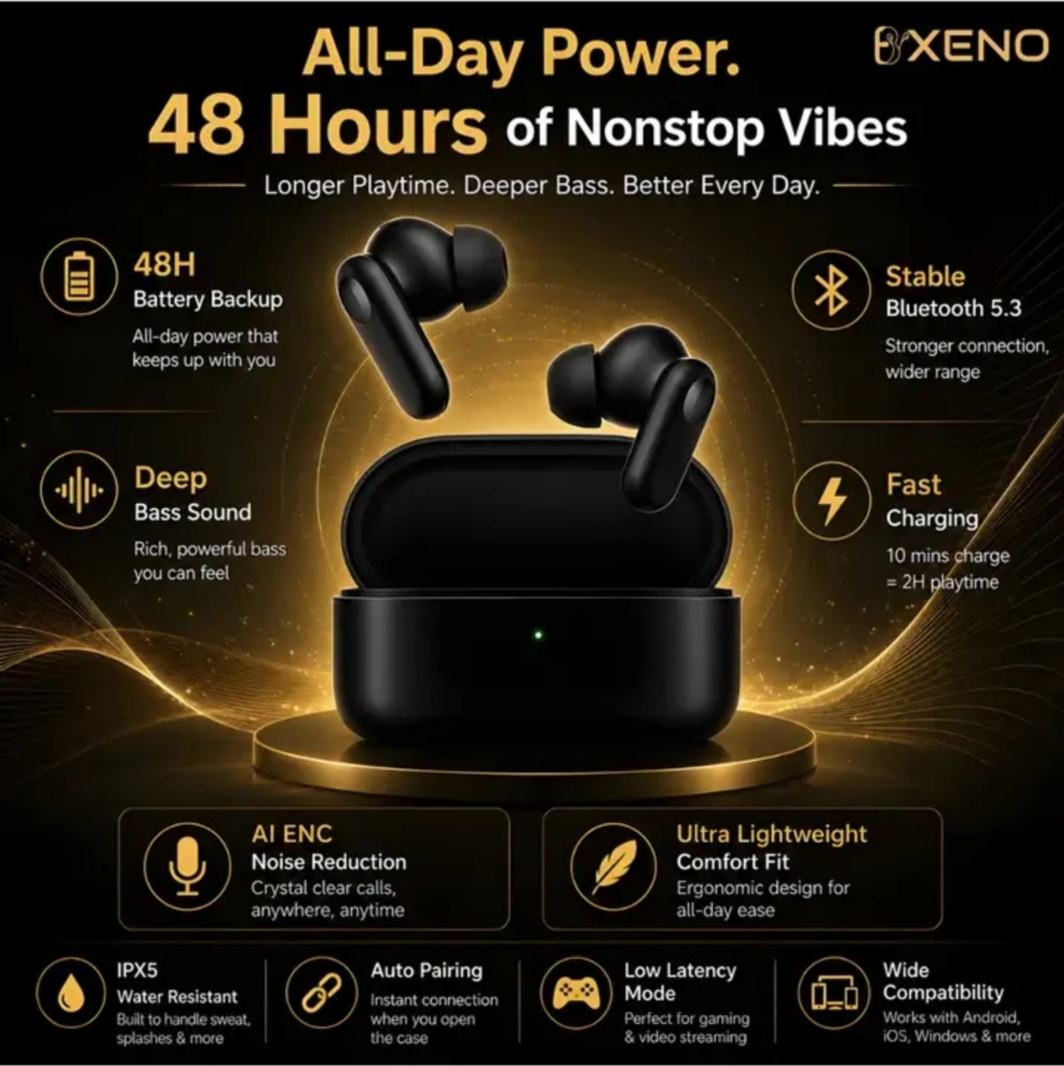 Image of KICHAIN Buda2r tws bluetooth earbuds with deep bass enc mic Bluetooth