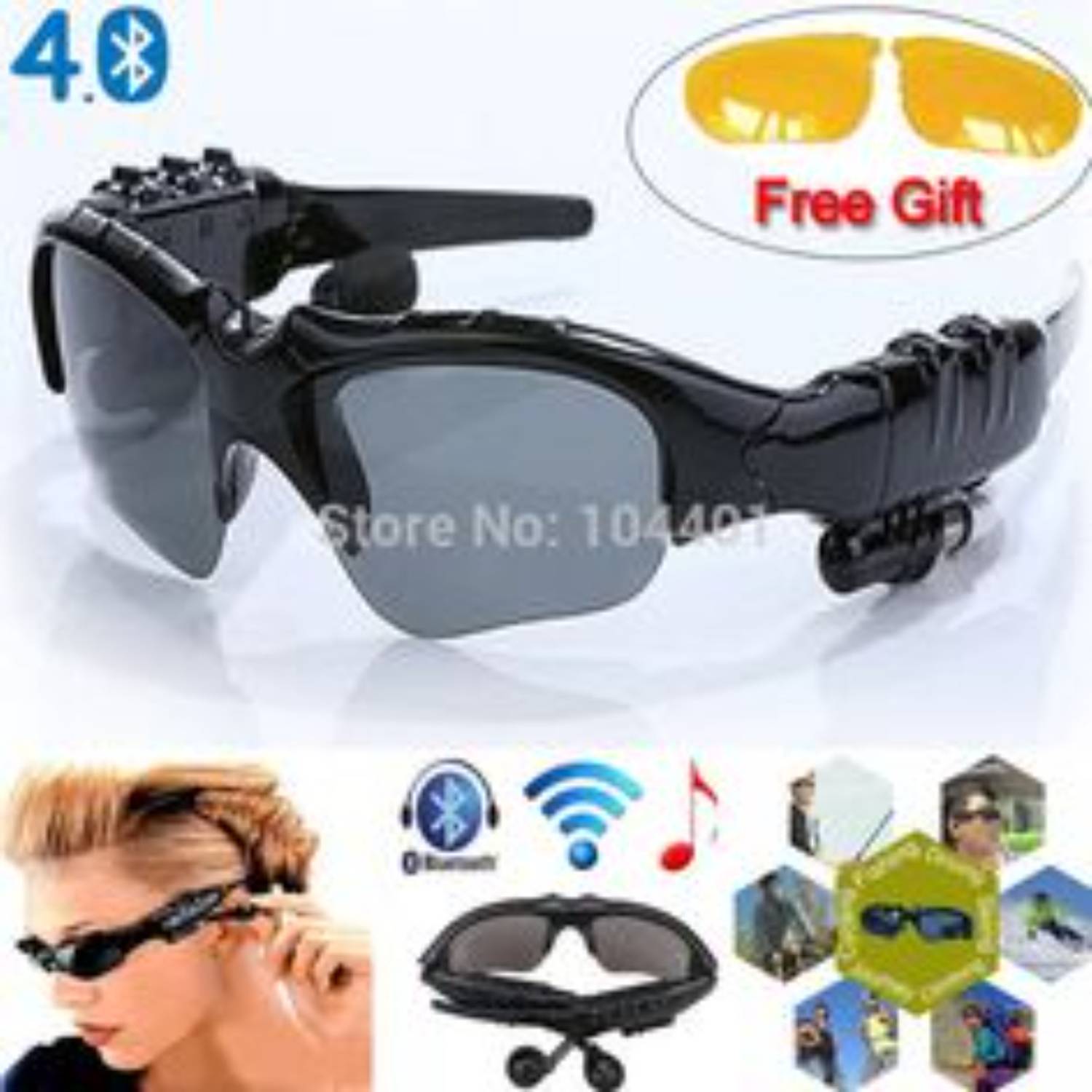 Clairbell sunglass Over the head Bluetooth Headset Bluetooth Head