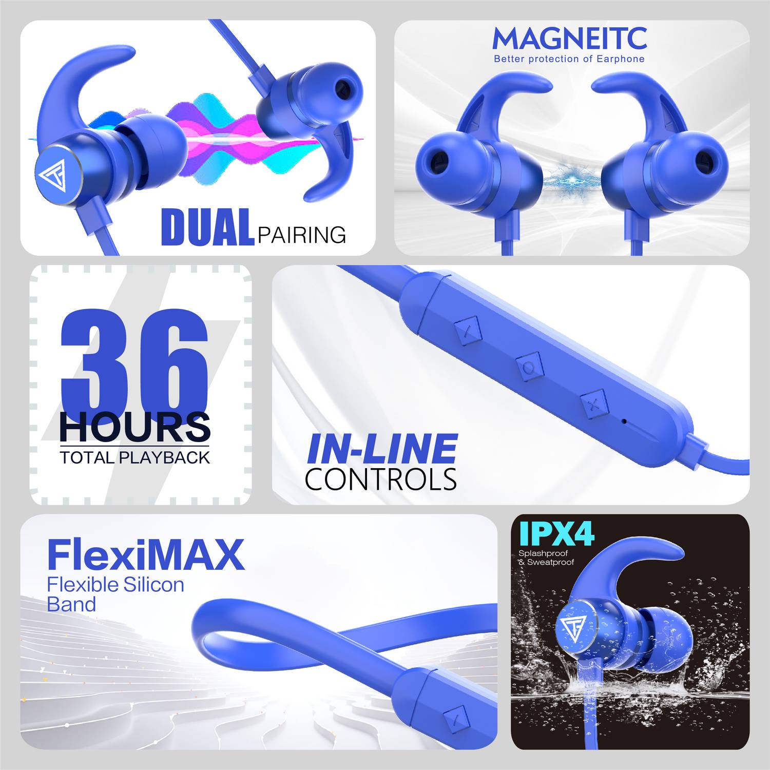 TECHFIRE Fire 145 Neckband Headphone 30H Playtime - Image 2