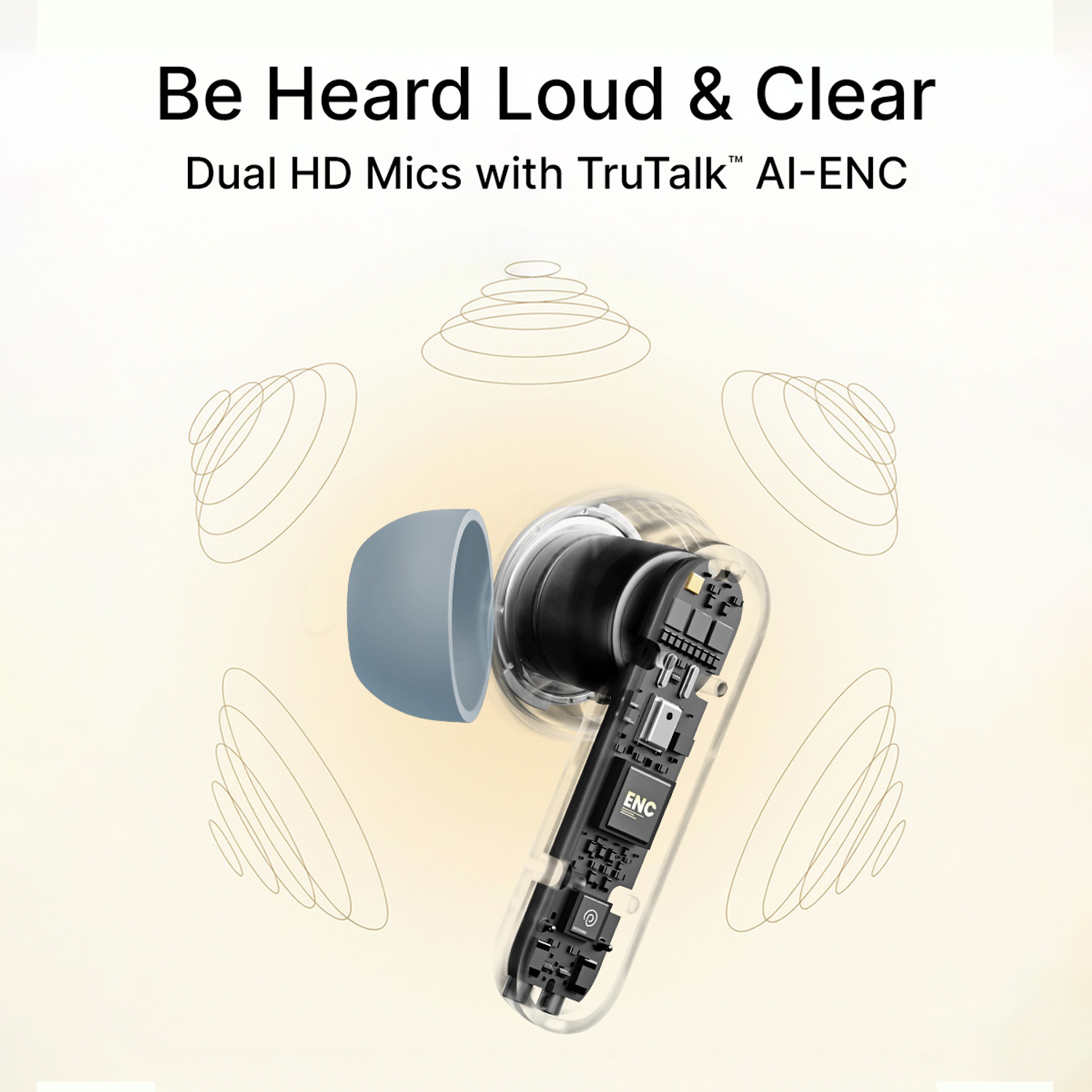 Image of PTron Bassbuds Indie w / AI-ENC Clear Calls, 45hrs Playtime, Custom EQ, App Support Bluetooth