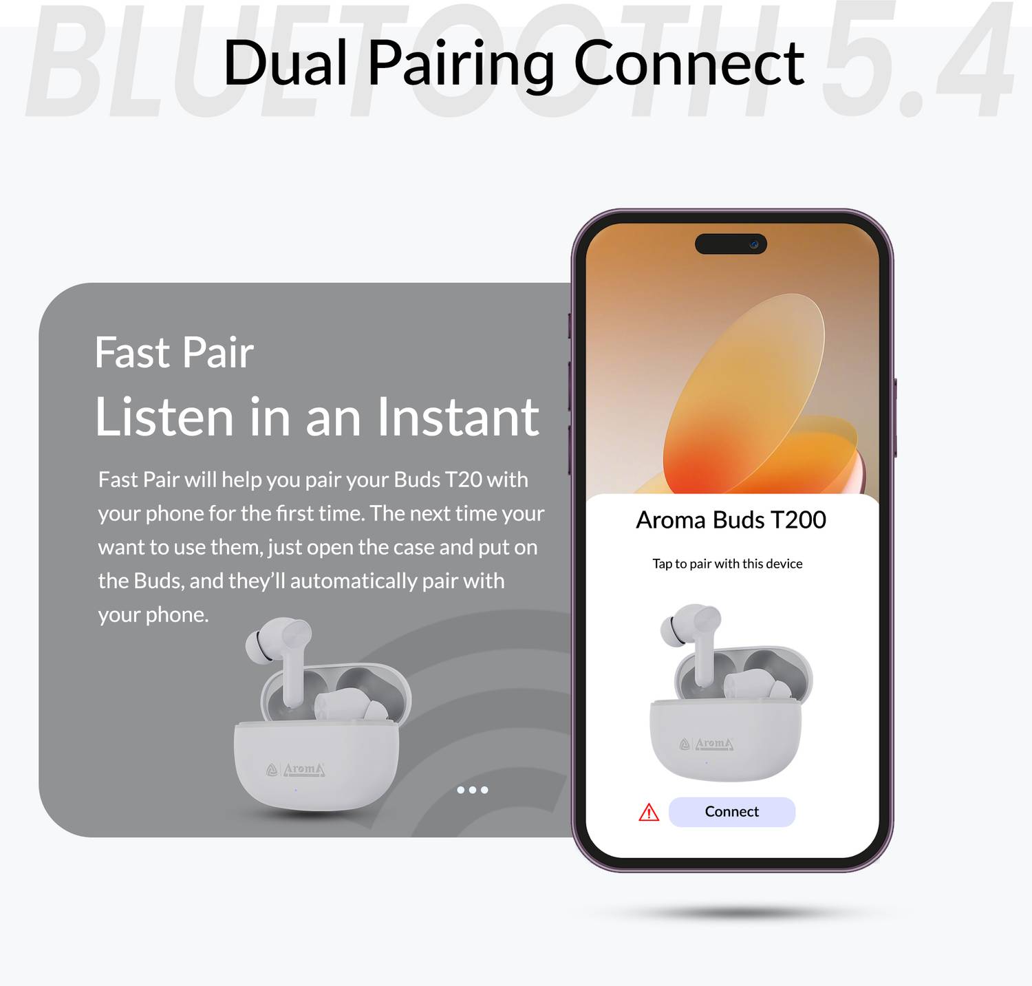Aroma Buds T200 Lite V5.4 Bluetooth Earbuds - Image 5