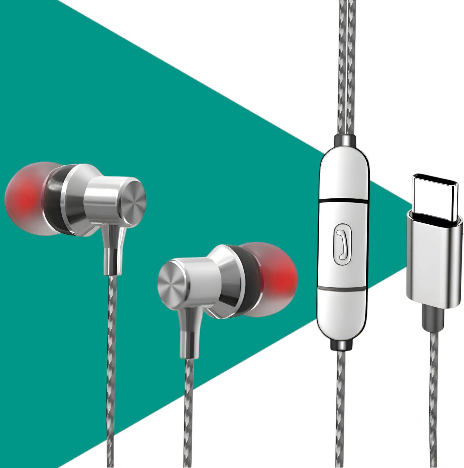 Bxeno Type C Earphone with Mic for S21 FE/F54/M34 5G/S22/S22+/S20 FE[4P] Wired