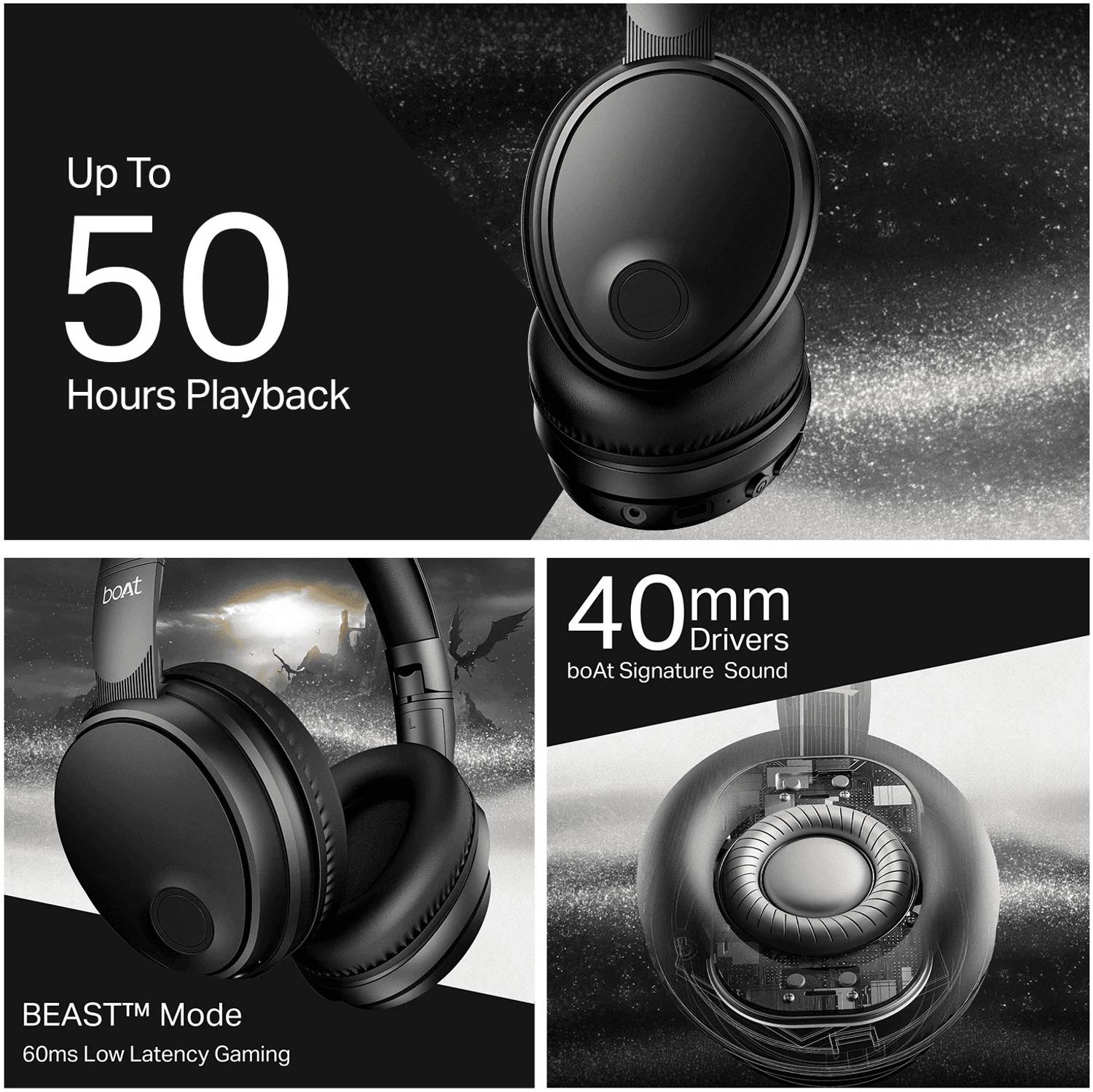 boAt Rockerz Trendz Bluetooth Headphones Black - Image 4