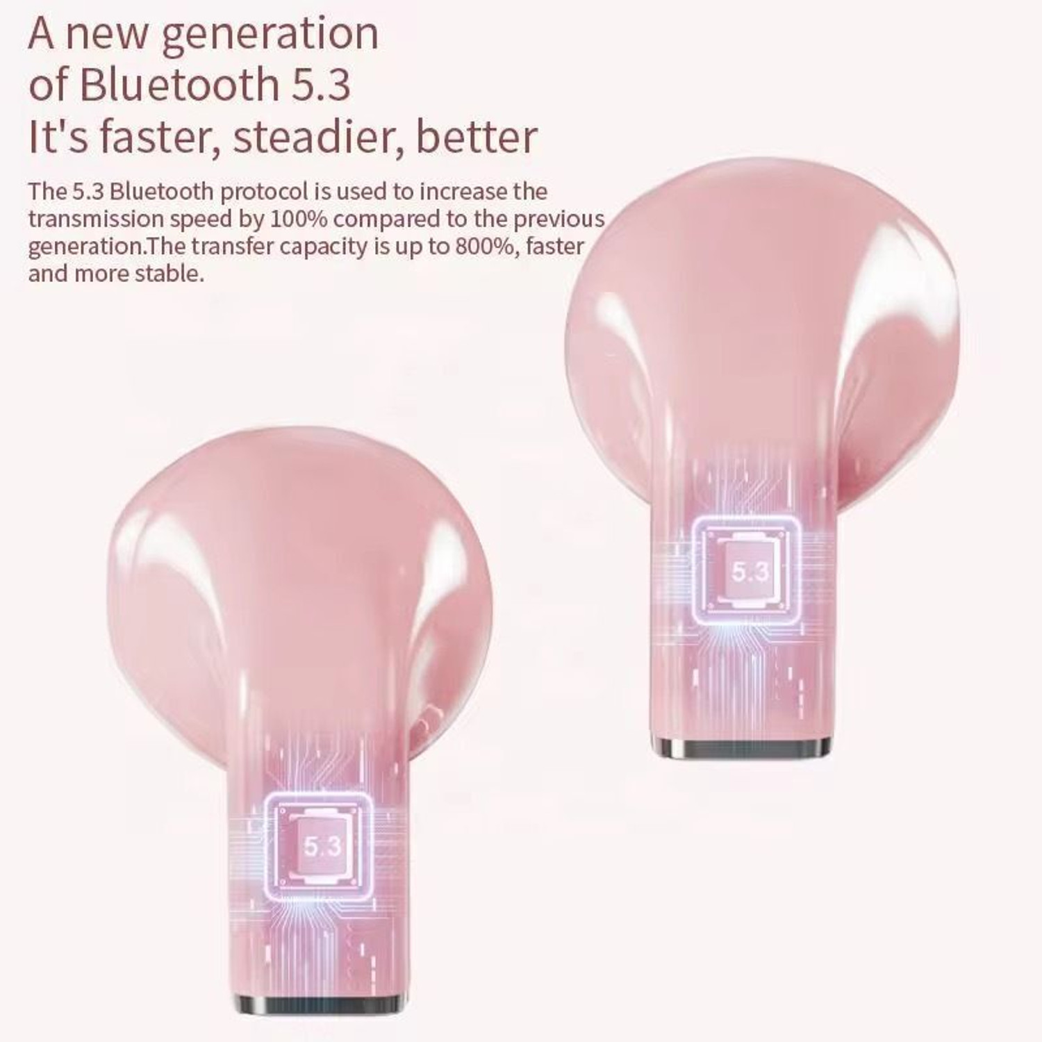 Image of Life Like Rotatable Design Heart Shape TWS Earbuds, Fast Charging Earphones With Mic Bluetooth