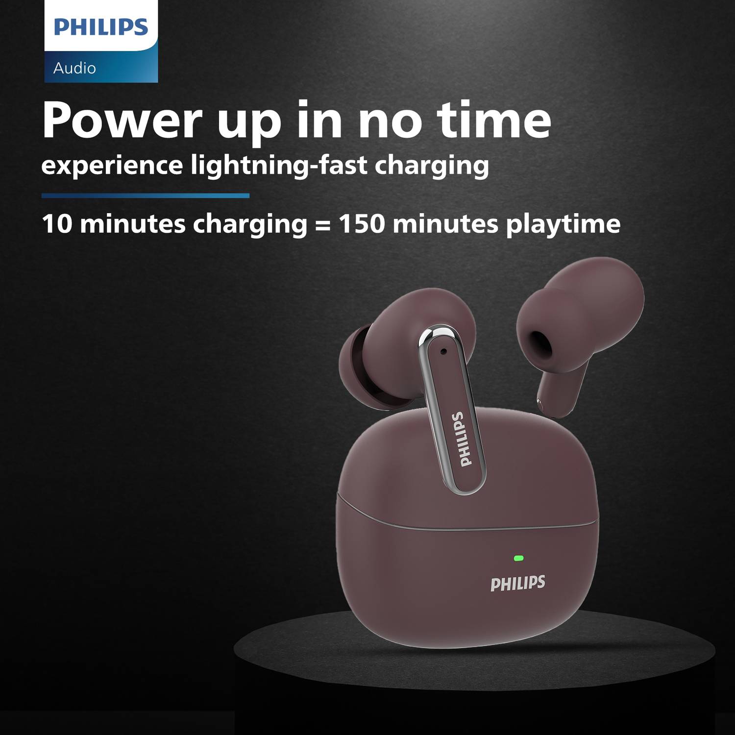 PHILIPS TAT1150RD Earbuds with ANC, 55H Playtime - Image 2