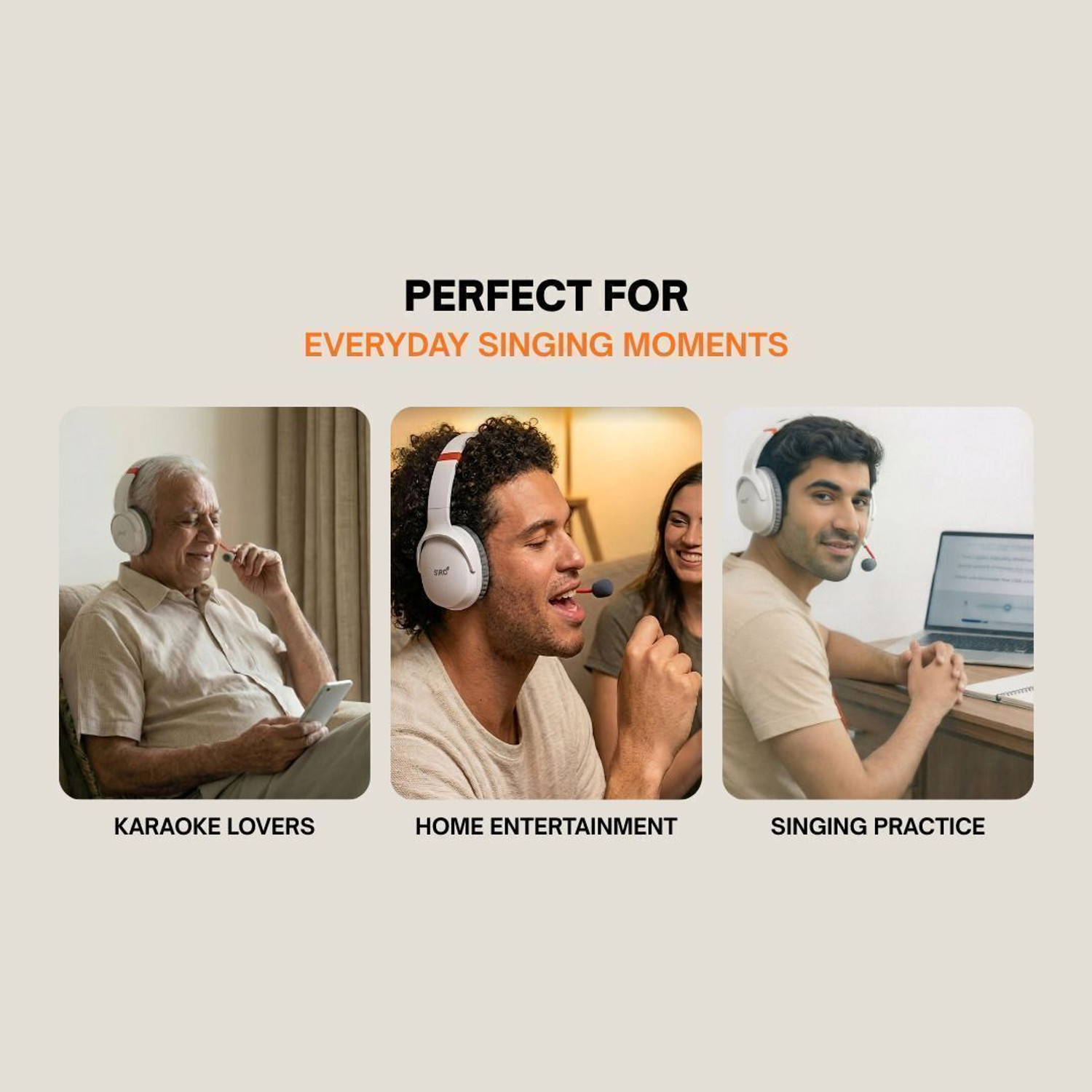 Image of Siro Karaoke Headphone with Mic|Bluetooth, Practice,Music & Calls,Voice Mode,Over-Ear Bluetooth