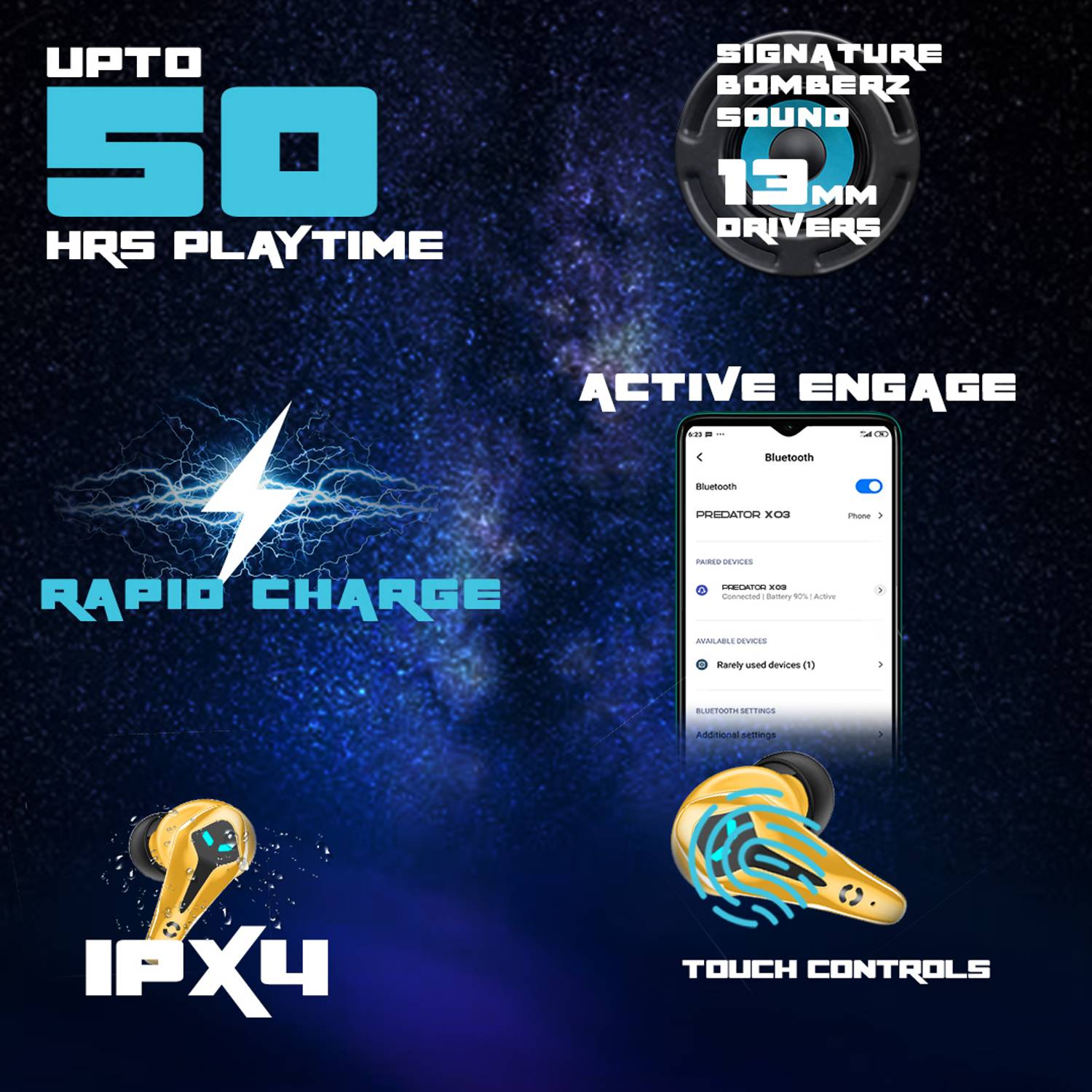 HOPPUP Predator Xo3 Gaming Earbuds - Image 2
