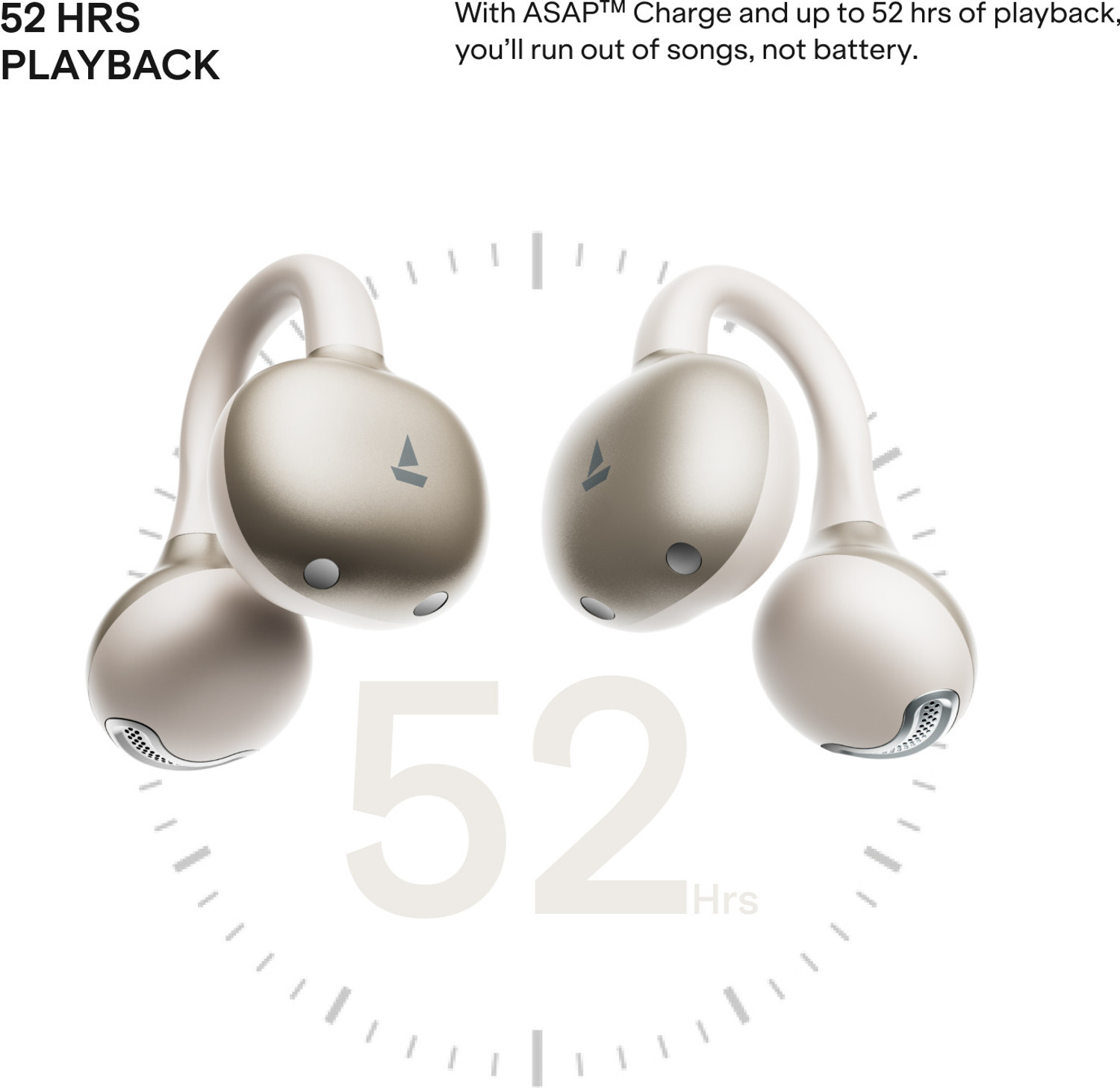 Image of boAt Airdopes ProClip OWS Earbuds,Air Conduction Tech,52H Battery,App Support,BTv6.0 Bluetooth