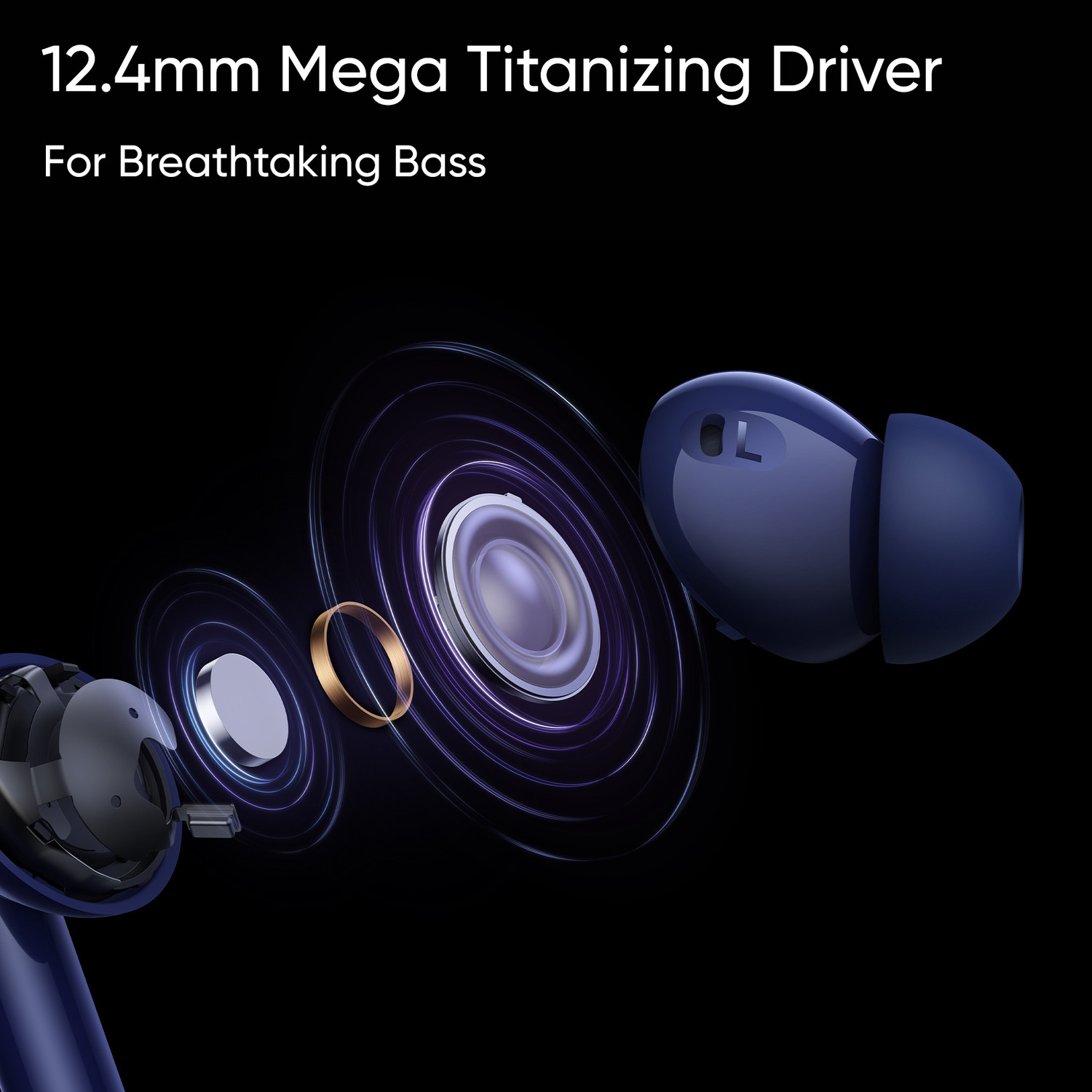 Image of realme Buds Air 5 with 50dB ANC, 12.4mm Dynamic Bass Driver and upto 38 hours Playback Bluetooth
