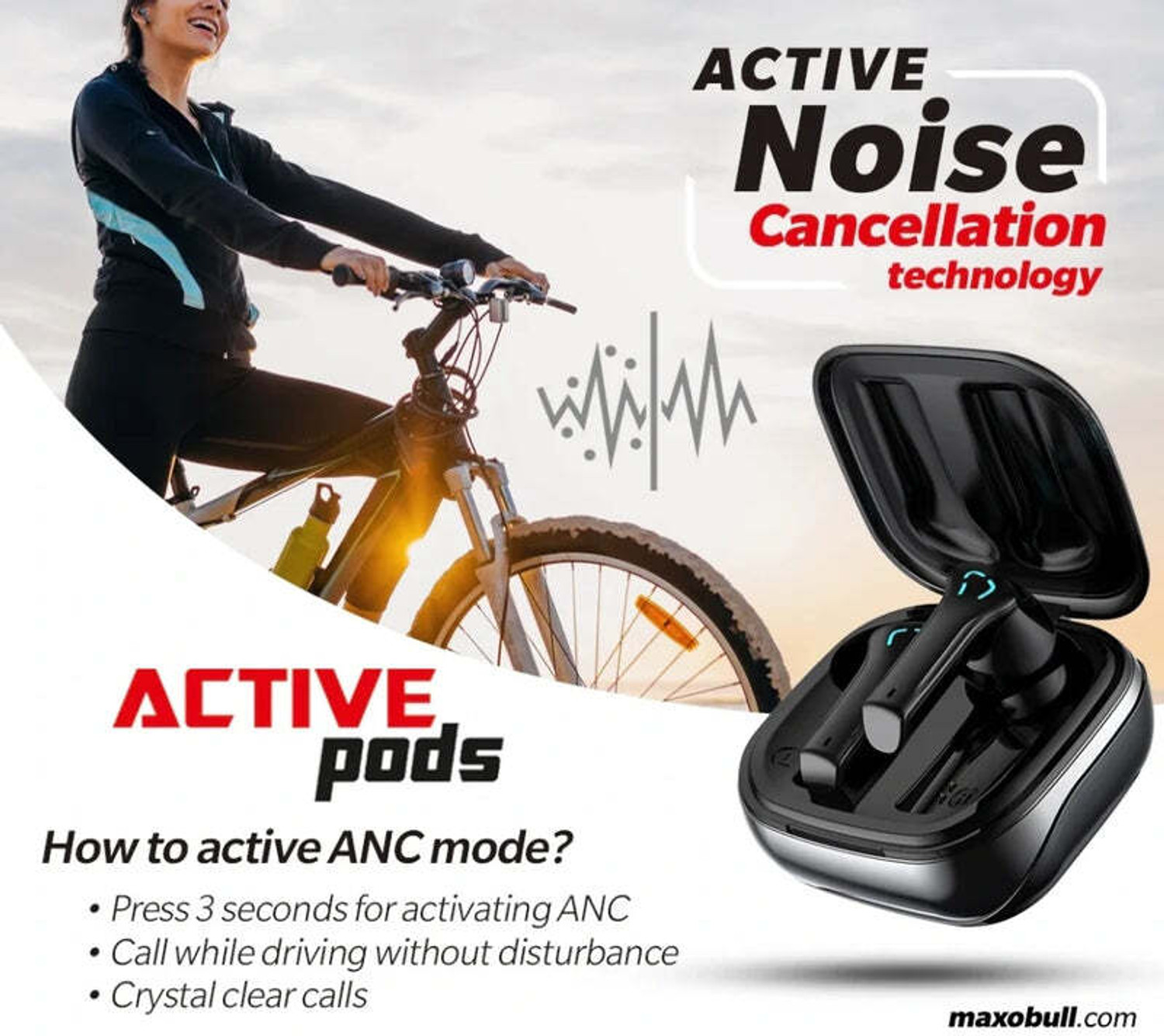 Image of MAXOBULL Active Pods Bluetooth without Mic