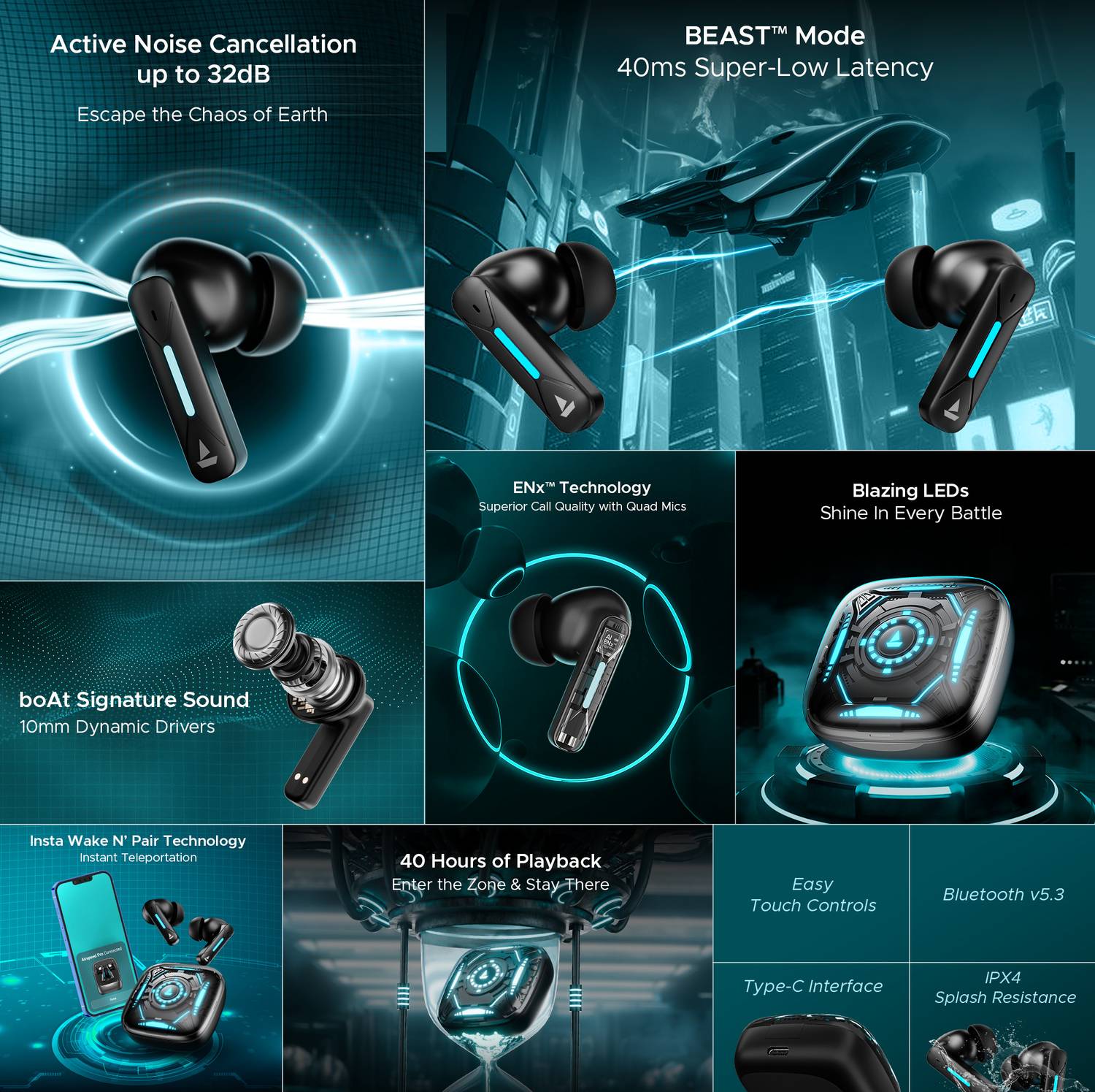 boAt Immortal Airspeed Pro ANC Earbuds - Image 2