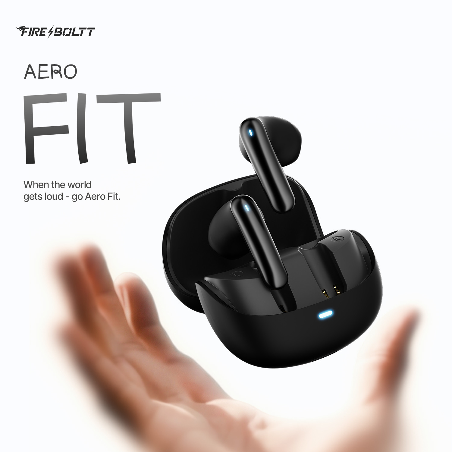 Image of Fire-Boltt Aero Fit TWS Earbuds, Custom EQ Profiles, 50H Battery, Quad Mic ENC, BT 5.4 Bluetooth