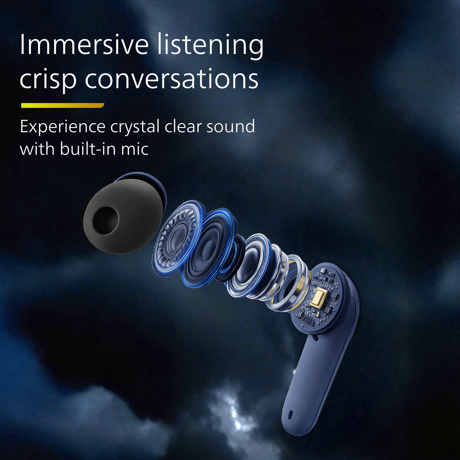 Image of PHILIPS TAT1269 TWS Earbuds, 40H Playtime, BT 5.4, IPX5, Cosmic Blue Bluetooth