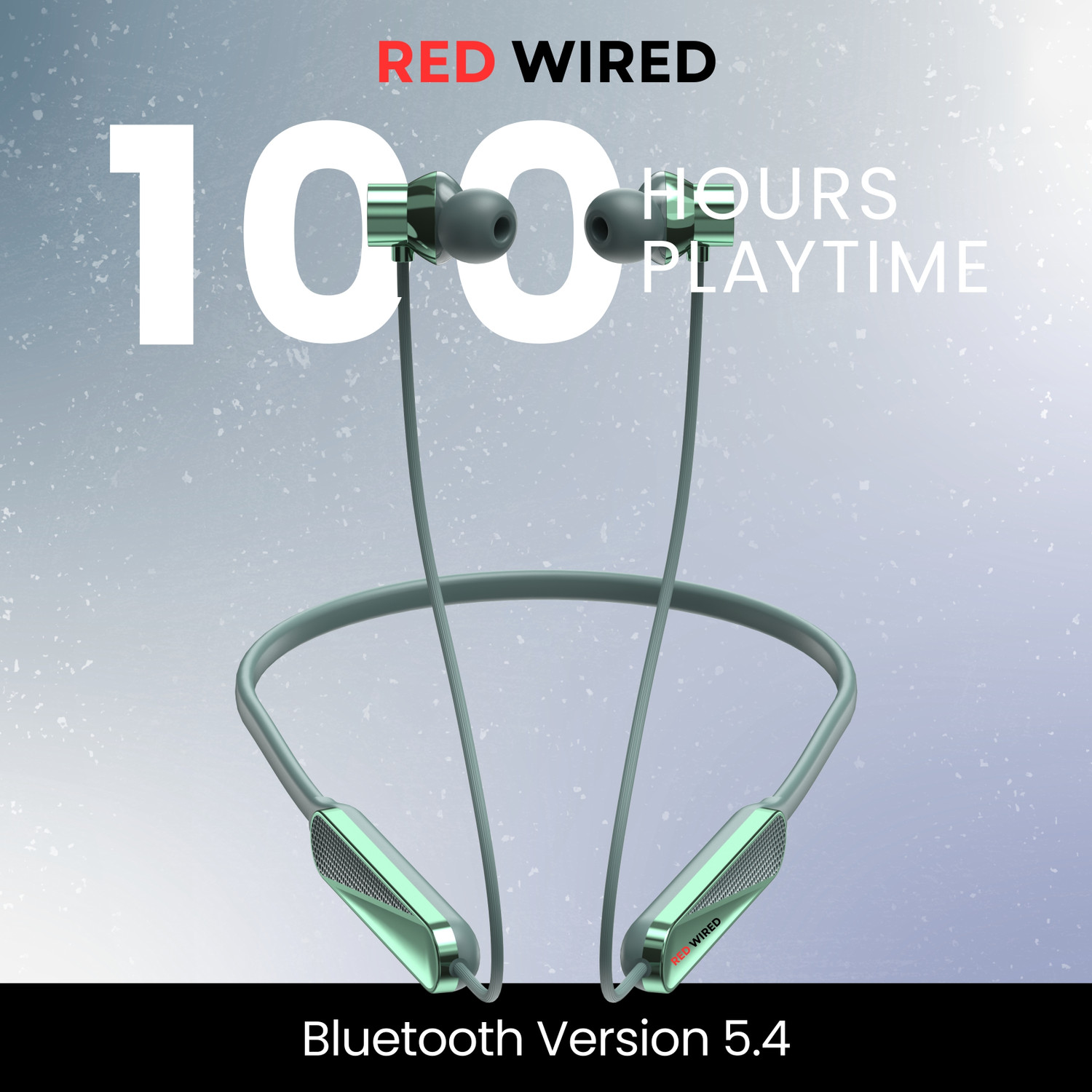 Image of RED WIRED Bluetooth Headphone - 100Hours Playtime Wireless Neckband headphones Earphone-4 Bluetooth Gaming