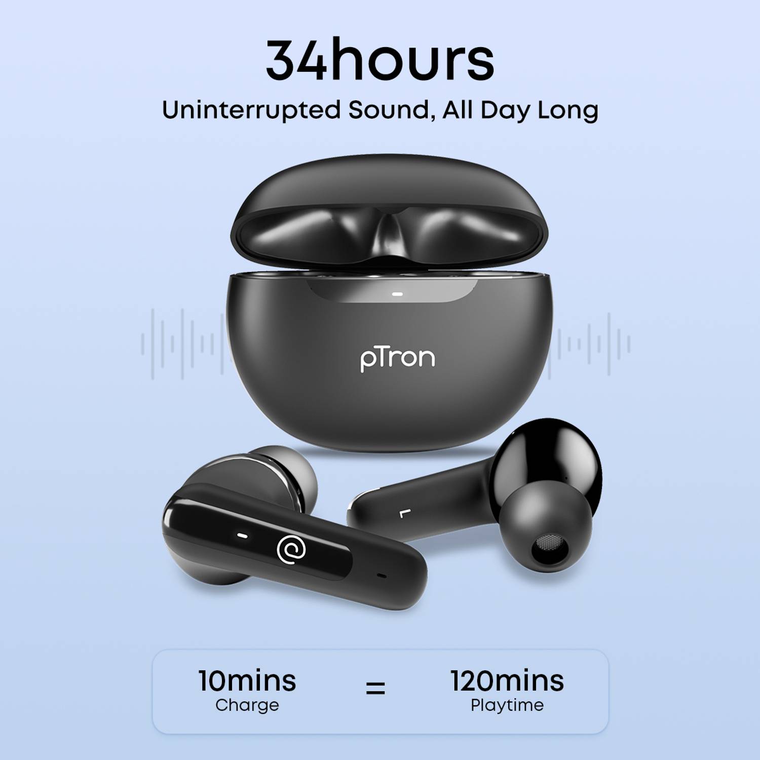 PTron Bassbuds Vibe 34hrs Playtime - Image 3