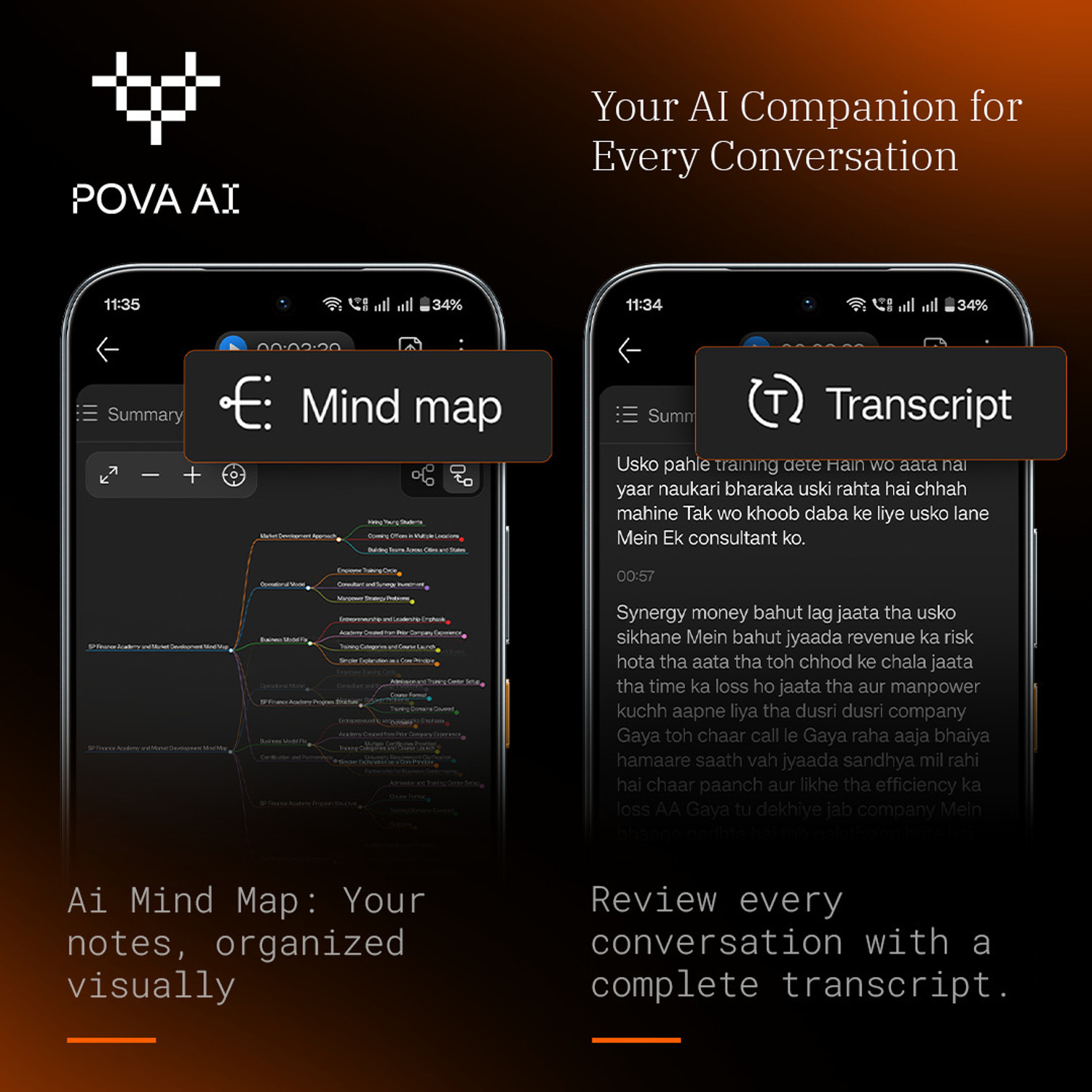 Image of POVA AI Buds Pro India 1st Note-Taking Earbuds for Meetings & Calls, 48dB ANC Bluetooth