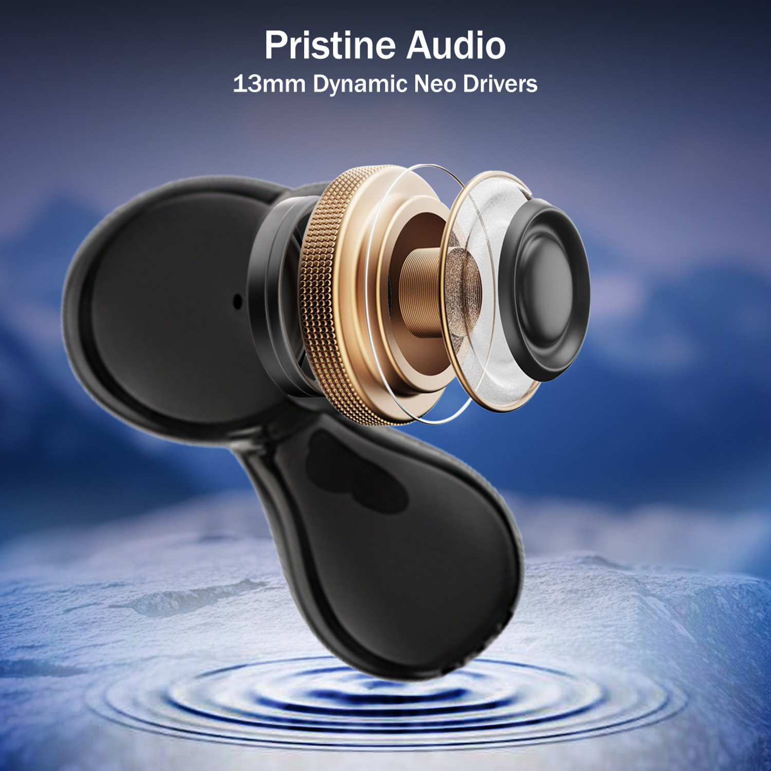 Image of PTron Bassbuds Tango w / 50Hrs Playtime, AI-ENC Calls, Custom EQ, App Support, BTv6.0 Bluetooth