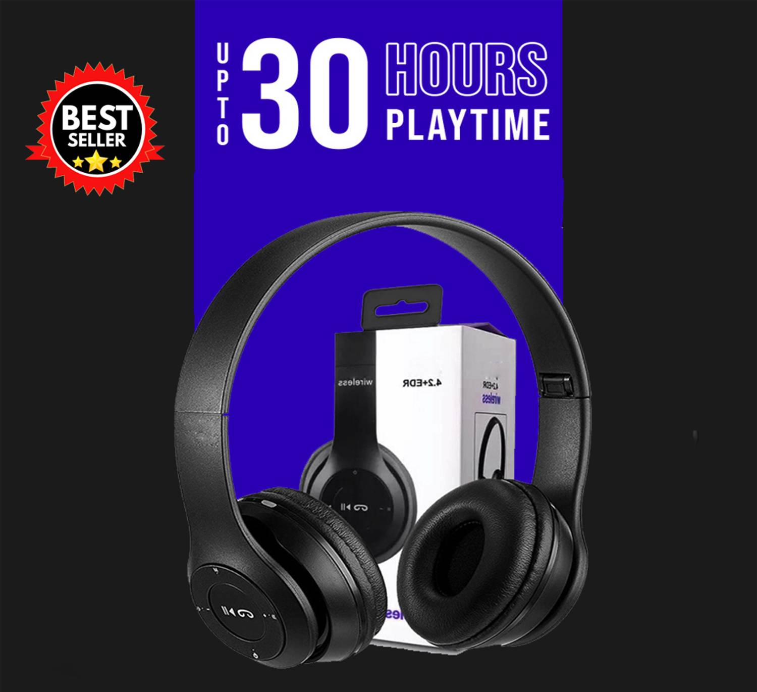 BAGATELLE Mega Bass Wireless Headphones Bluetooth Over Ear Headphone & Sd Card Headset Bluetooth & Wired