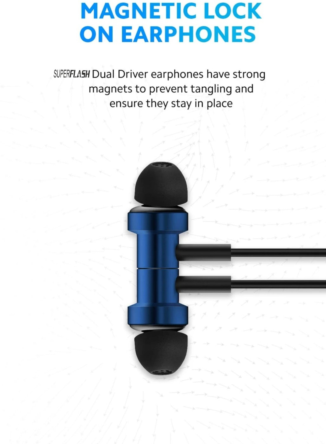 Image of SUPERFLASH Dual Driver Premium L-Shaped(3.5mm Plug) Stereo Magnetic Analog EarBuds Braided Wired Gaming