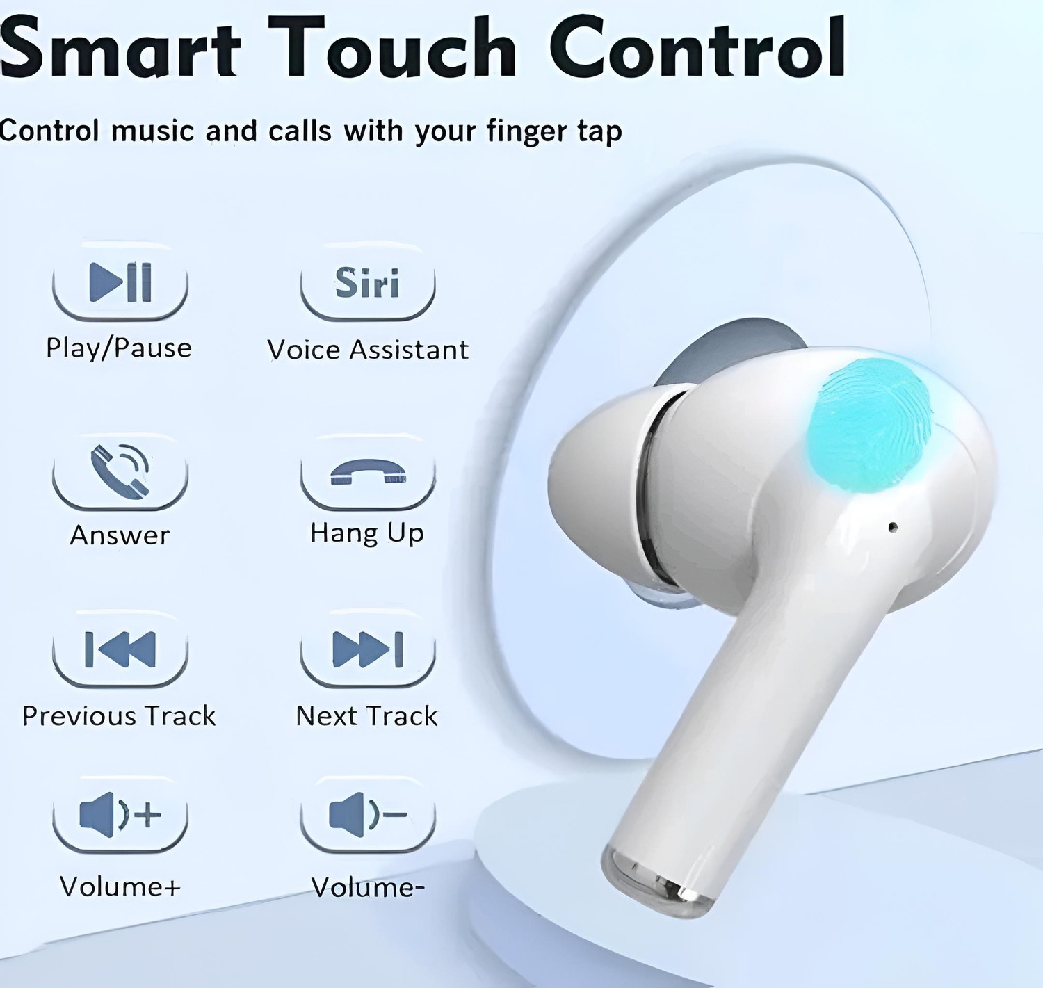 Image of Shivay Enterprises NEW ANC TWS, Ear buds with 48HRS Battery, Fast Charge, Blutooth & Mic.A1 368 Bluetooth Headset (White, True Wireless)