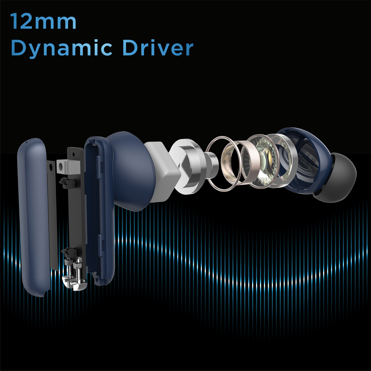 Image of URBN Active Noise Cancellation Earbuds with Quad Mic, 60H Playtime Bluetooth