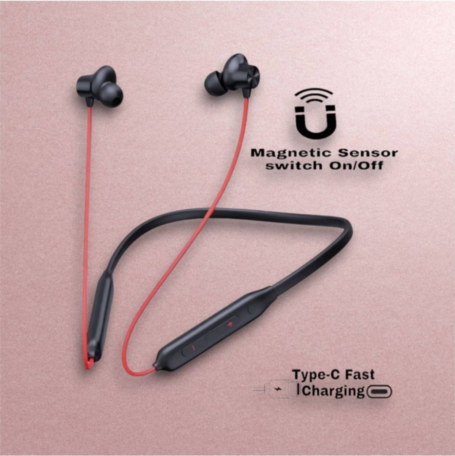 urooj Z2 Bullets Wireless Neckband with Fast Charge, 32 Hrs Battery Life, Earphone_BG Bluetooth & Wired