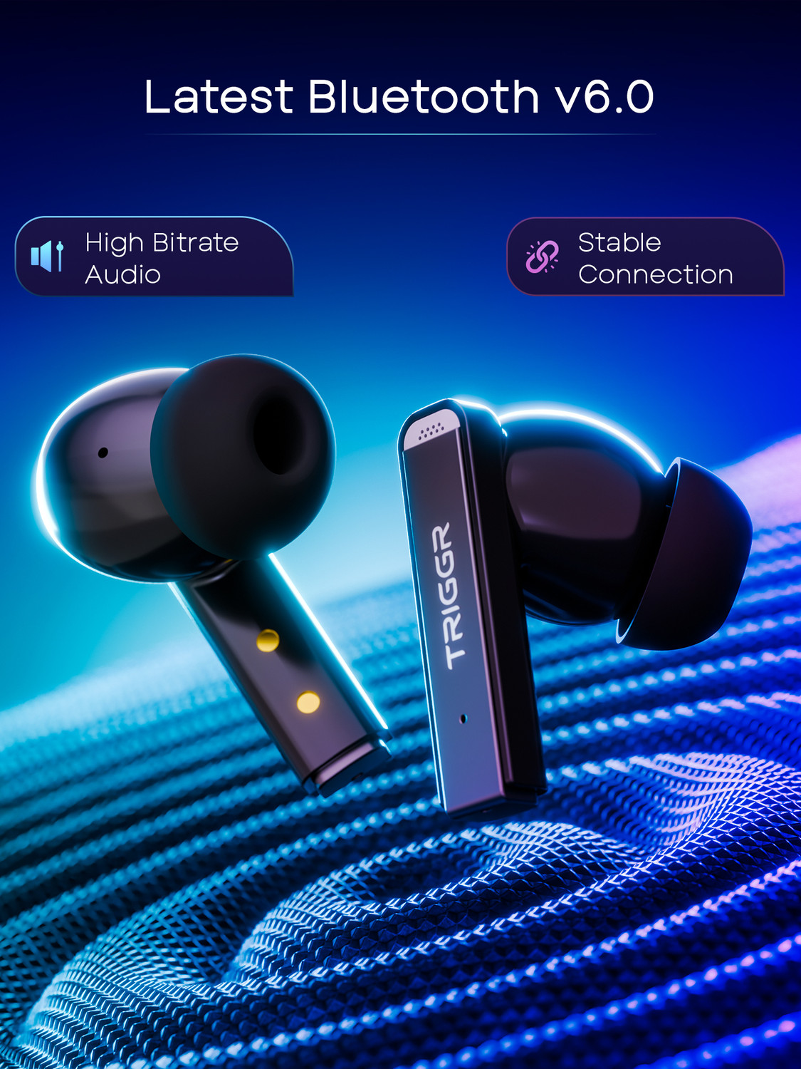Image of TRIGGR Zion 1 with 4-Mic ENC, Dual Pairing, 40H Battery, Precision Slide Design, v6.0 Bluetooth