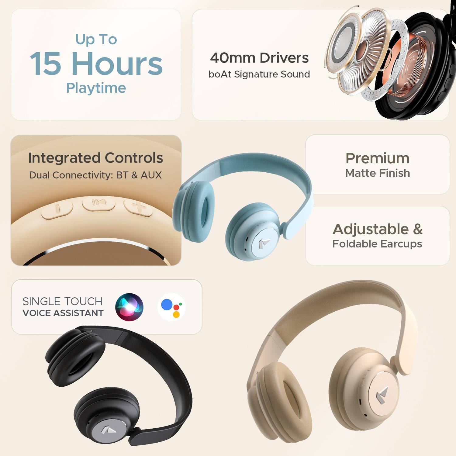 boAt Rockerz 450 Bluetooth Headphones - Image 3