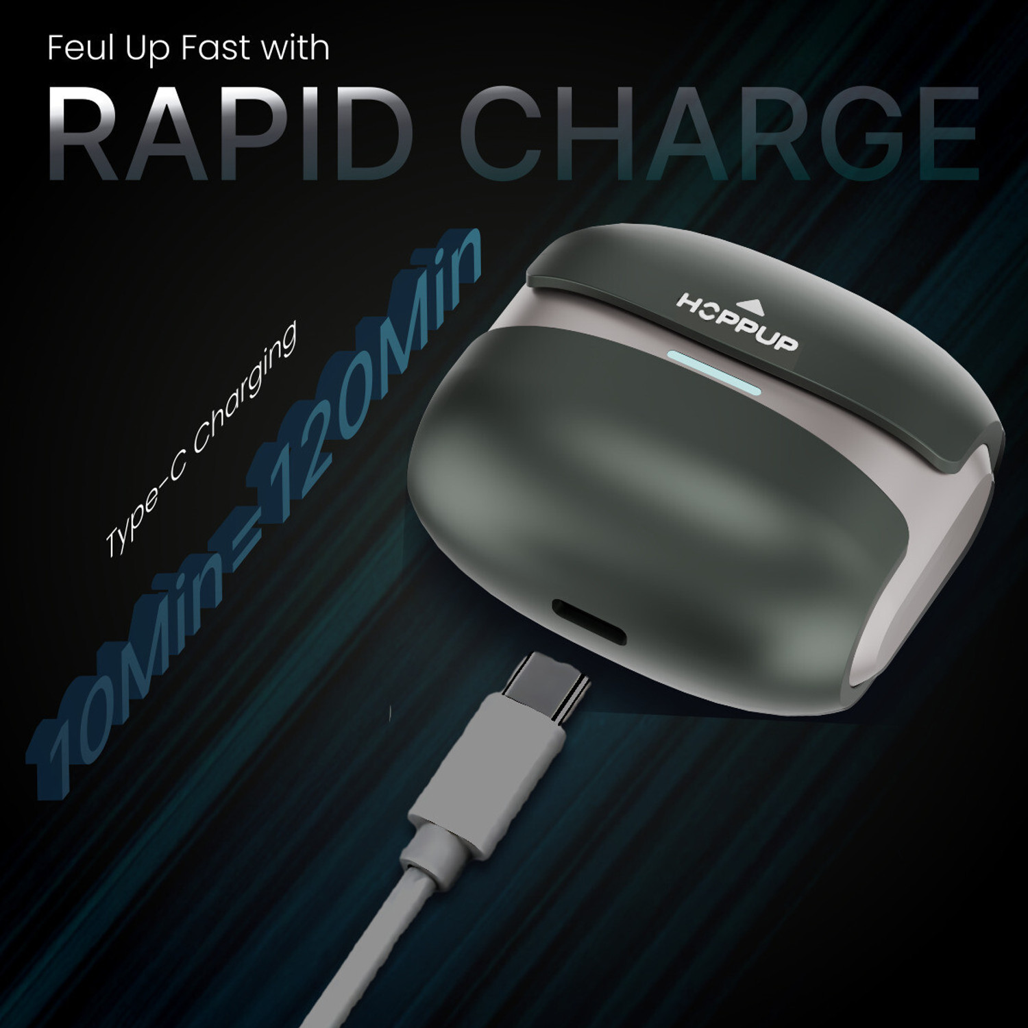 Image of HOPPUP AirDoze Venom Gaming Earbuds with 50H PlayTime, 40MS Low Latency, AI ENC & 5.4v Bluetooth