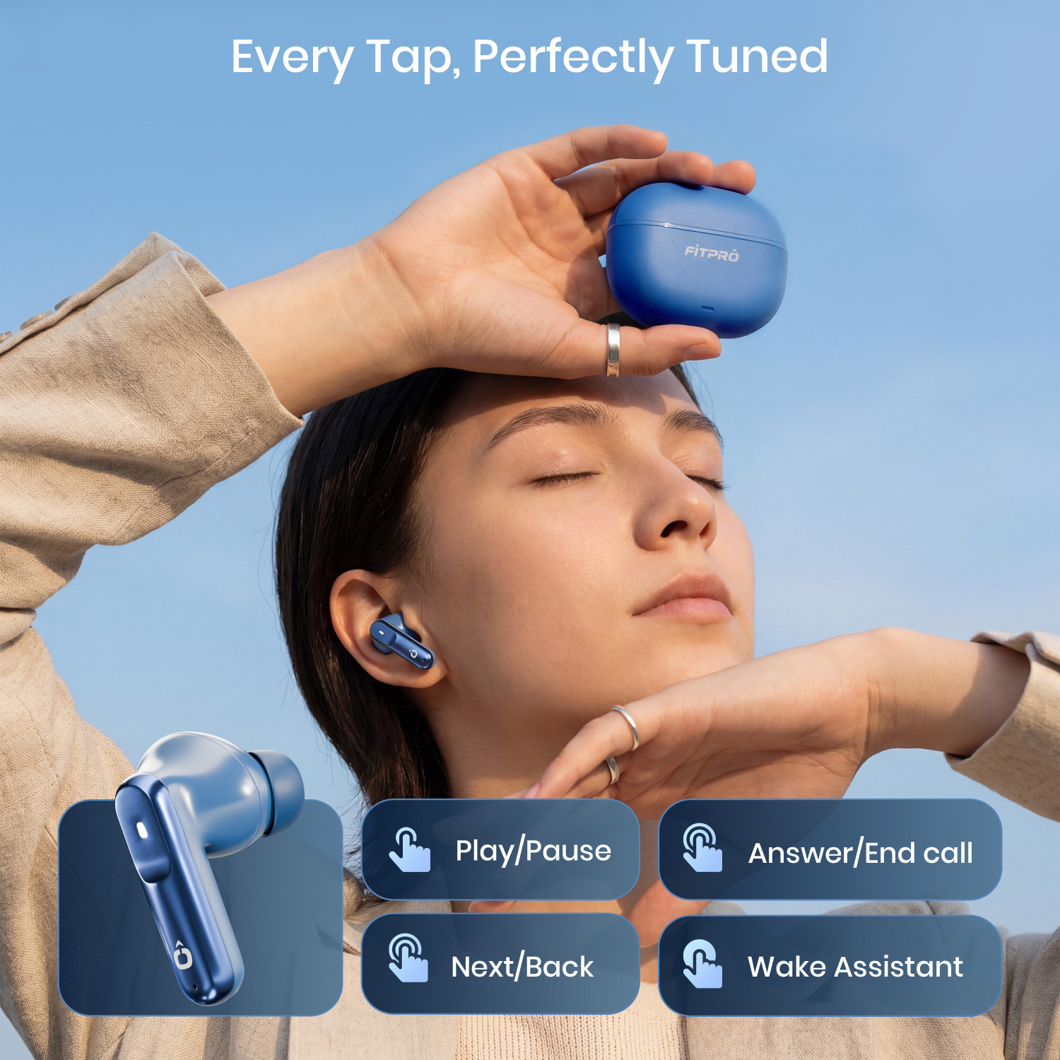 Image of Fitpro 151 Earbuds With 72Hrs Standby ENC,Touch Controls HD Call Compact Lightweight Bluetooth
