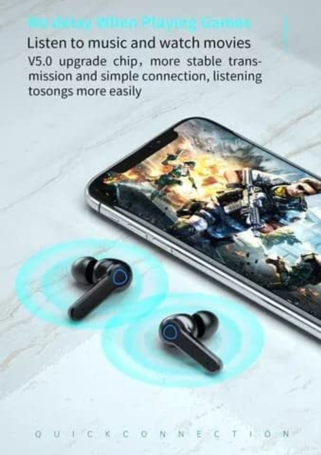 Image of BAKKERS M19 EarbudsTWS / JJ1.8Earbuds with 280H Playtime, Headphones with Power Bank Bluetooth Gaming