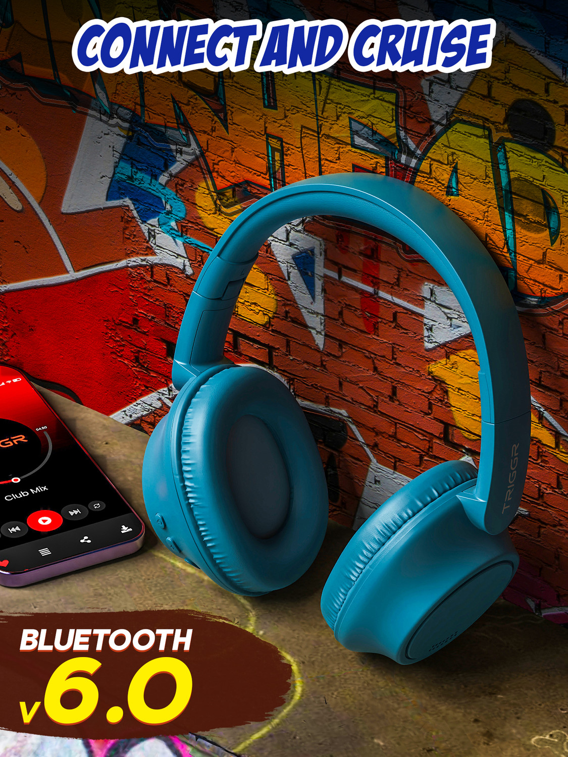 Image of TRIGGR Punkheadz Z4 with 50H Battery, Dual Pairing, 40mm Drivers, Gaming Mode, BT v6.0 Bluetooth