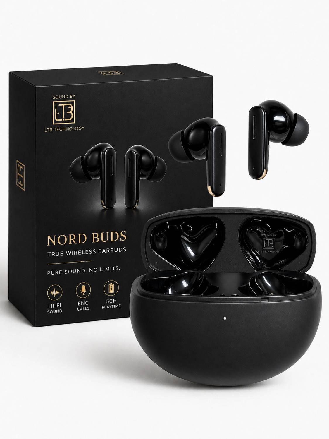 Audioland LTB Nord Buds TWS Earbuds 180H Playtime ENC Bass Gaming 42ms Low Latency Bluetooth