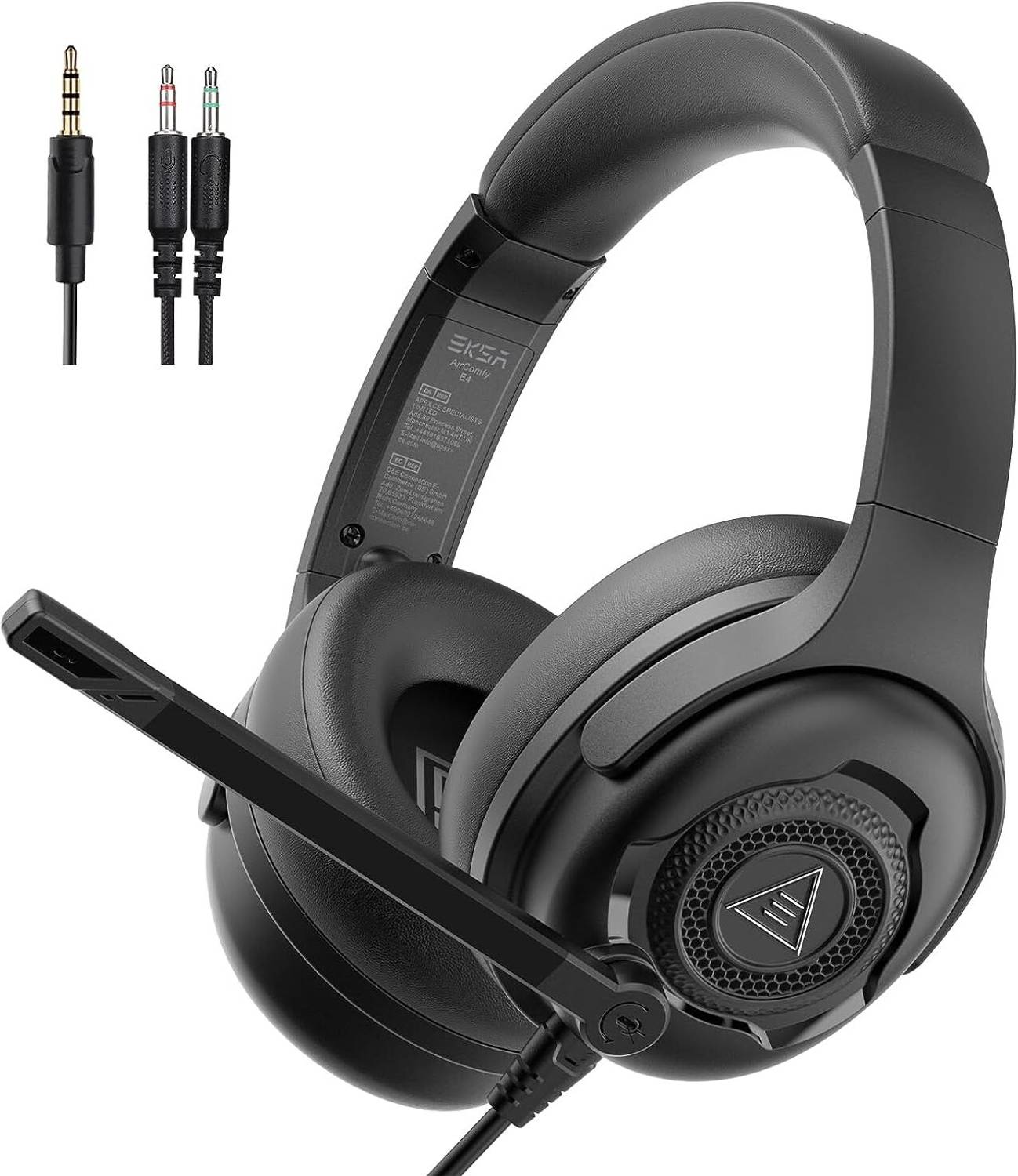 EKSA AirComfy Wired Headset (Black, On the Ear)