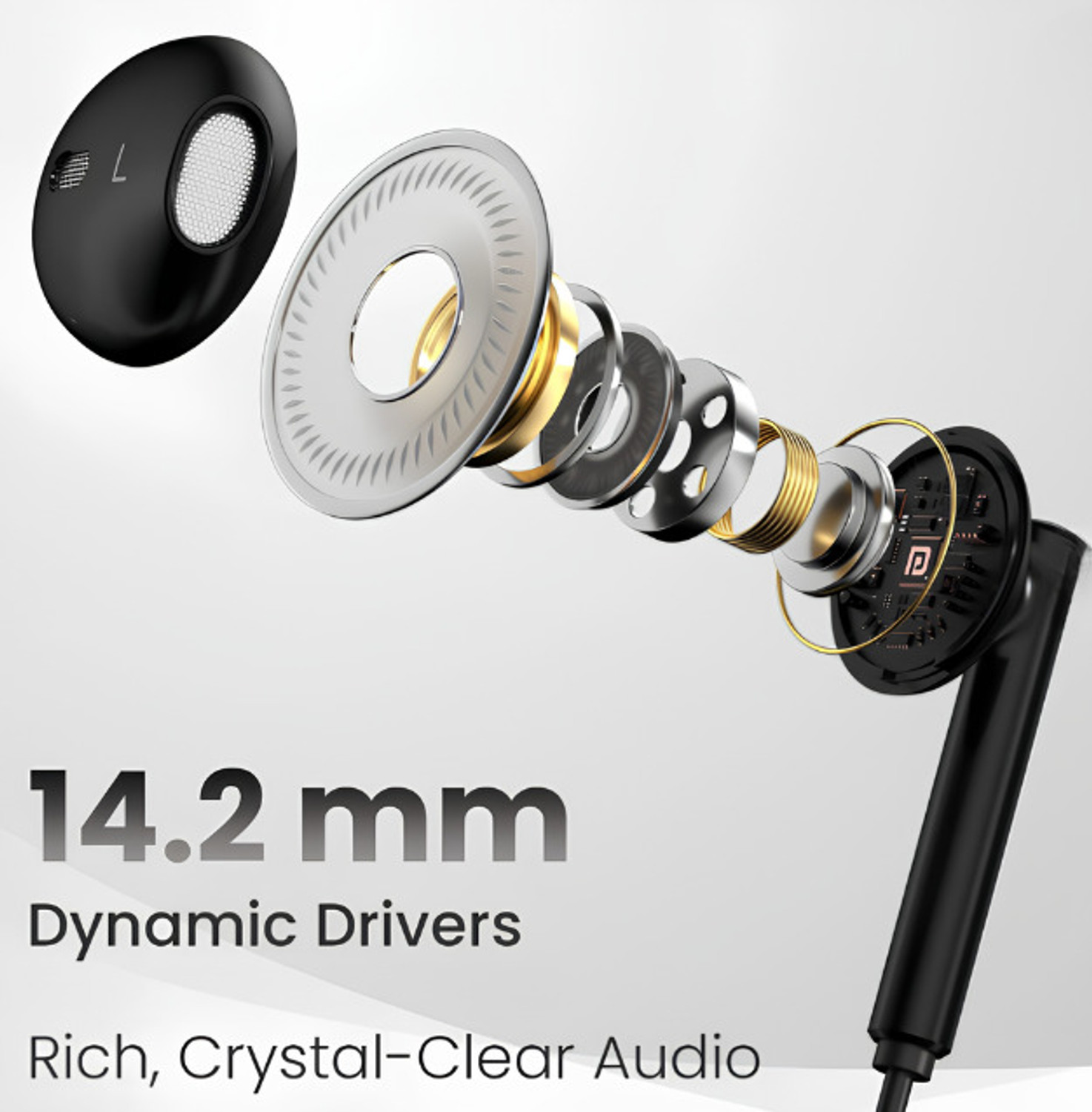Image of Portronics CONCH THETA C IN LINE MIC POR 2148 WIRED EARPHONE WITH POWERFUL AUDIO Wired