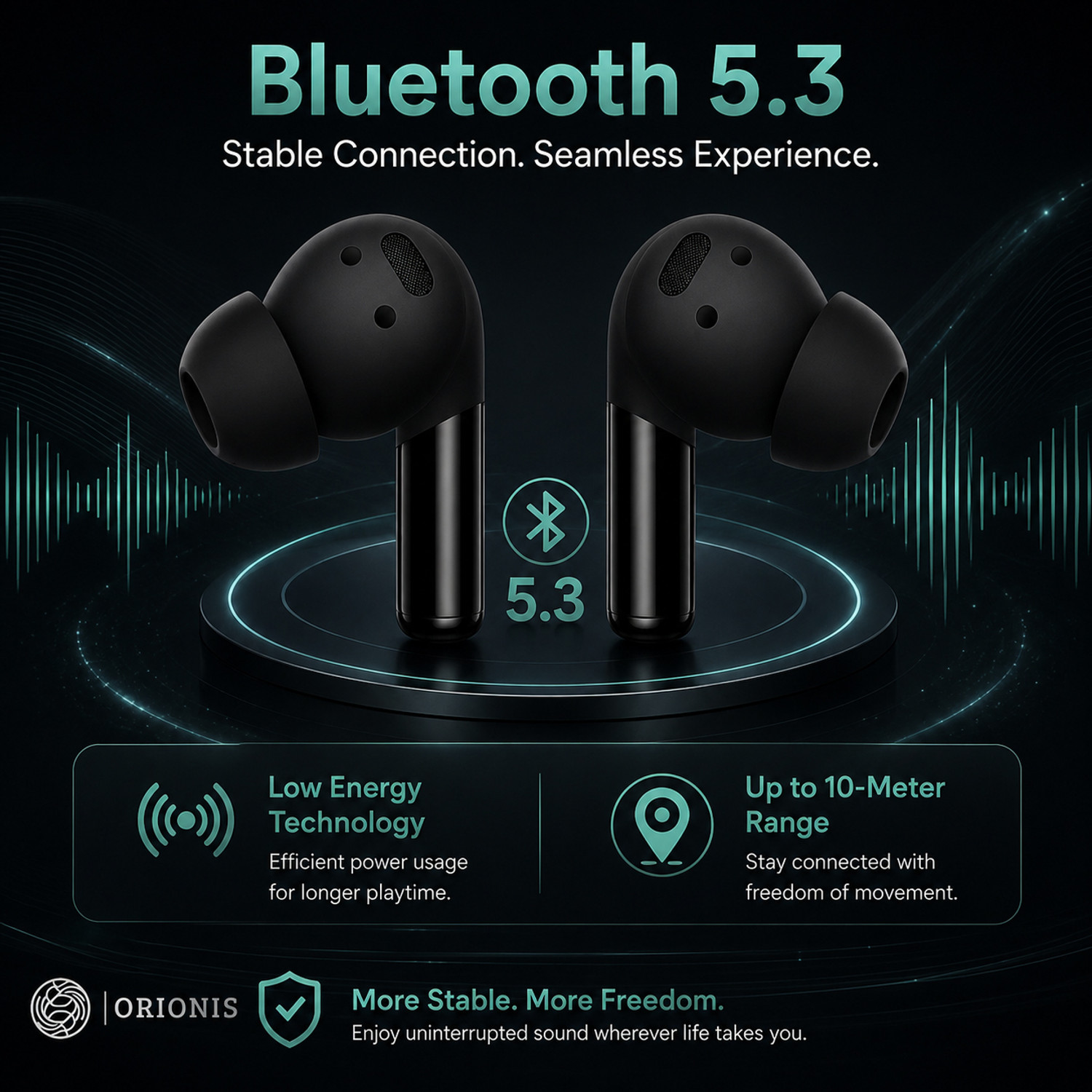 Image of Orionis Buds Pro 2 One-Plus Earbuds with Spatial Audio, 39H Playback, Water Resistance Bluetooth