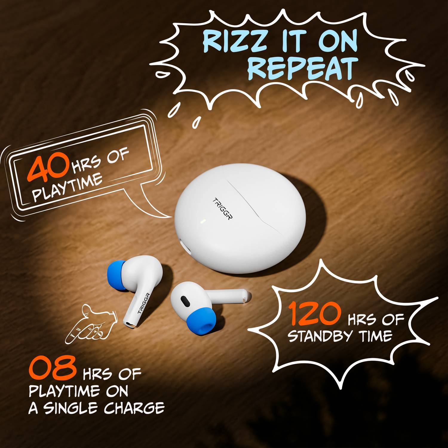 TRIGGR Rizz 40H Playback Bluetooth Earbuds - Image 5