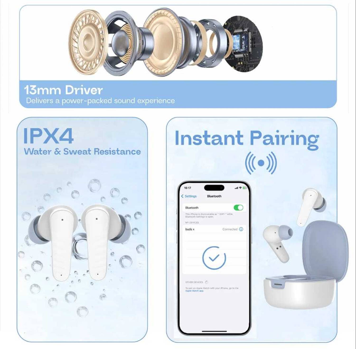 STOMIA BUDS_11 Bluetooth White - Image 4